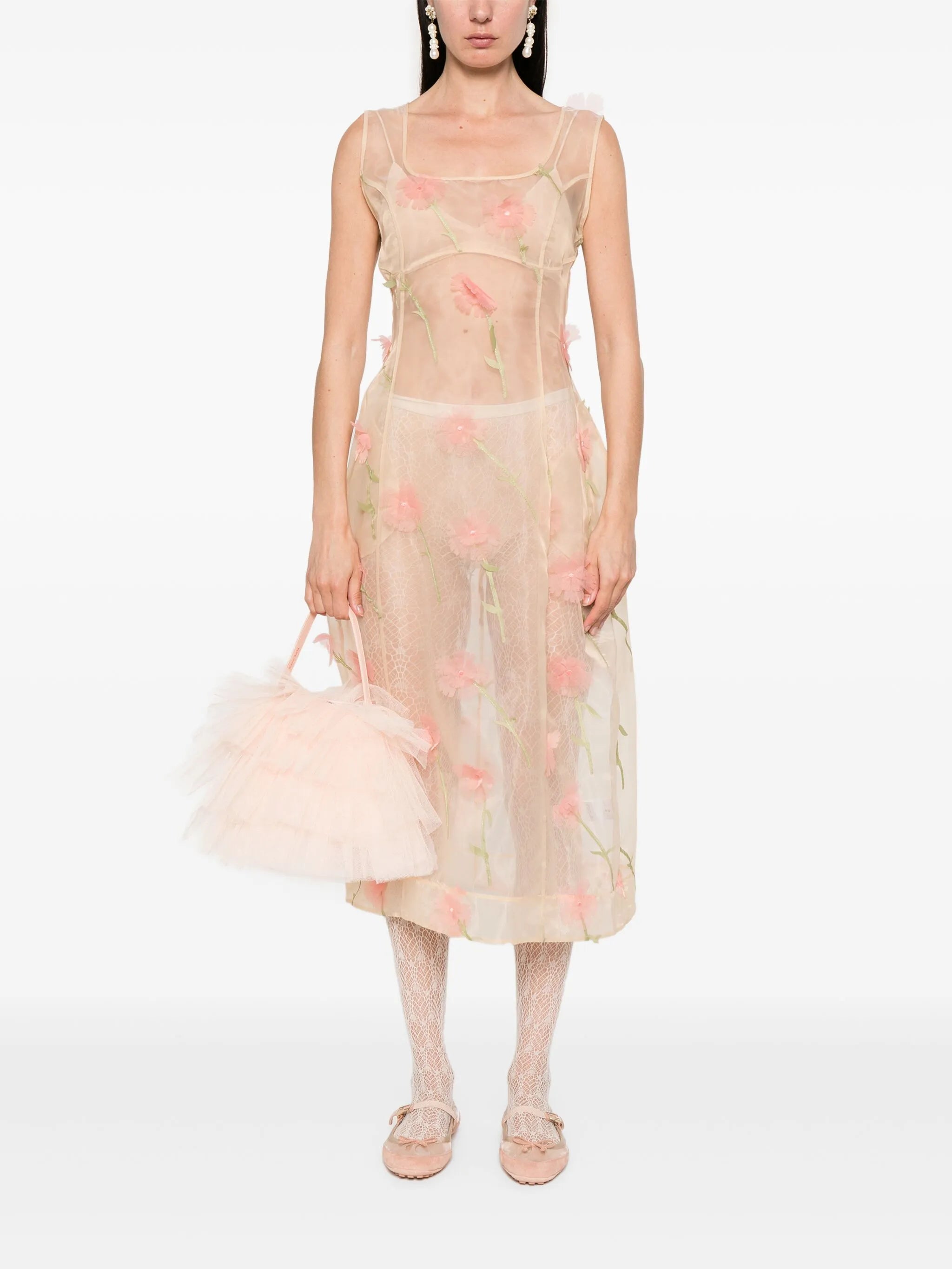 spculpted carnation midi dress