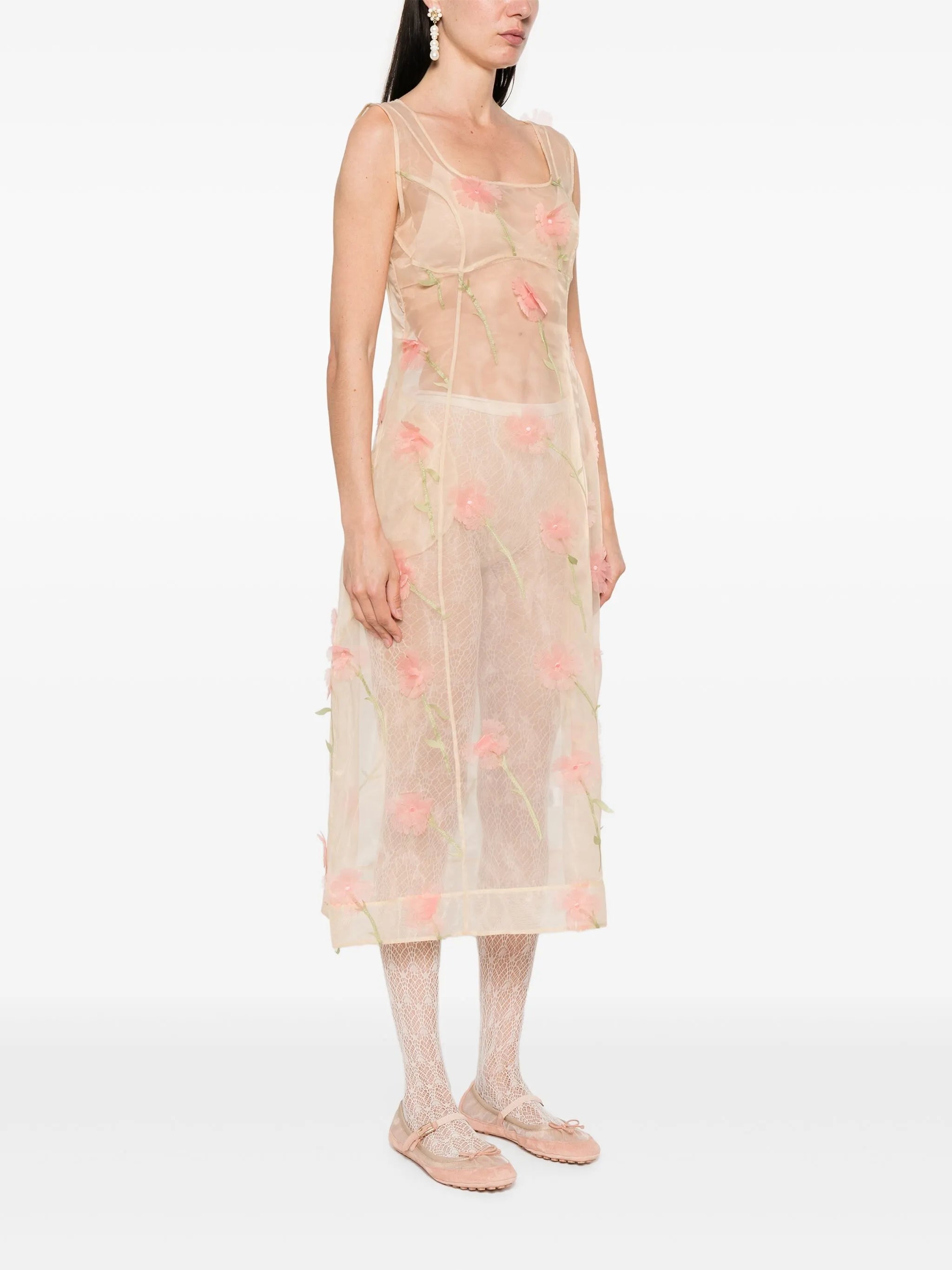 spculpted carnation midi dress