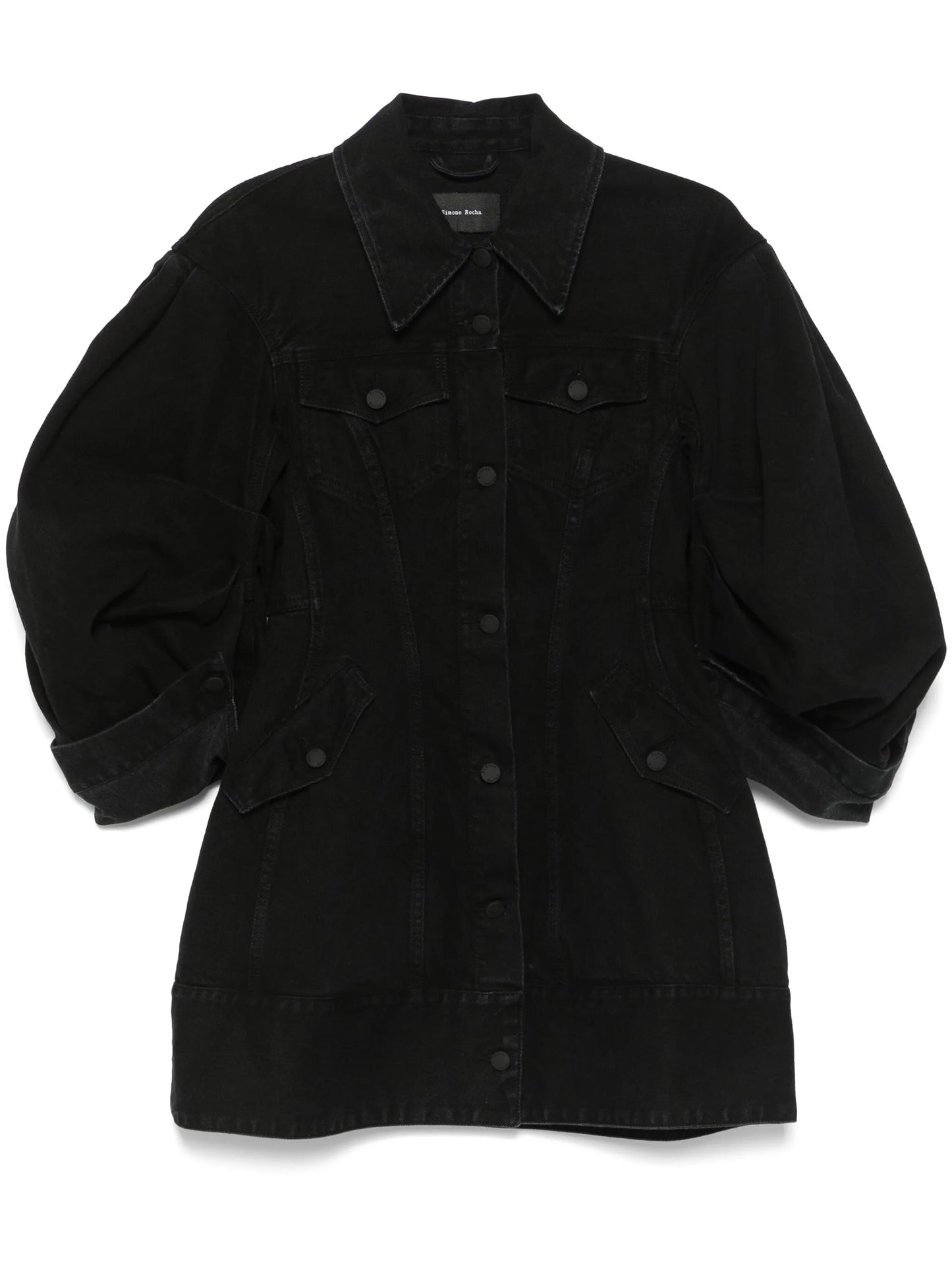 sculpted denim coat