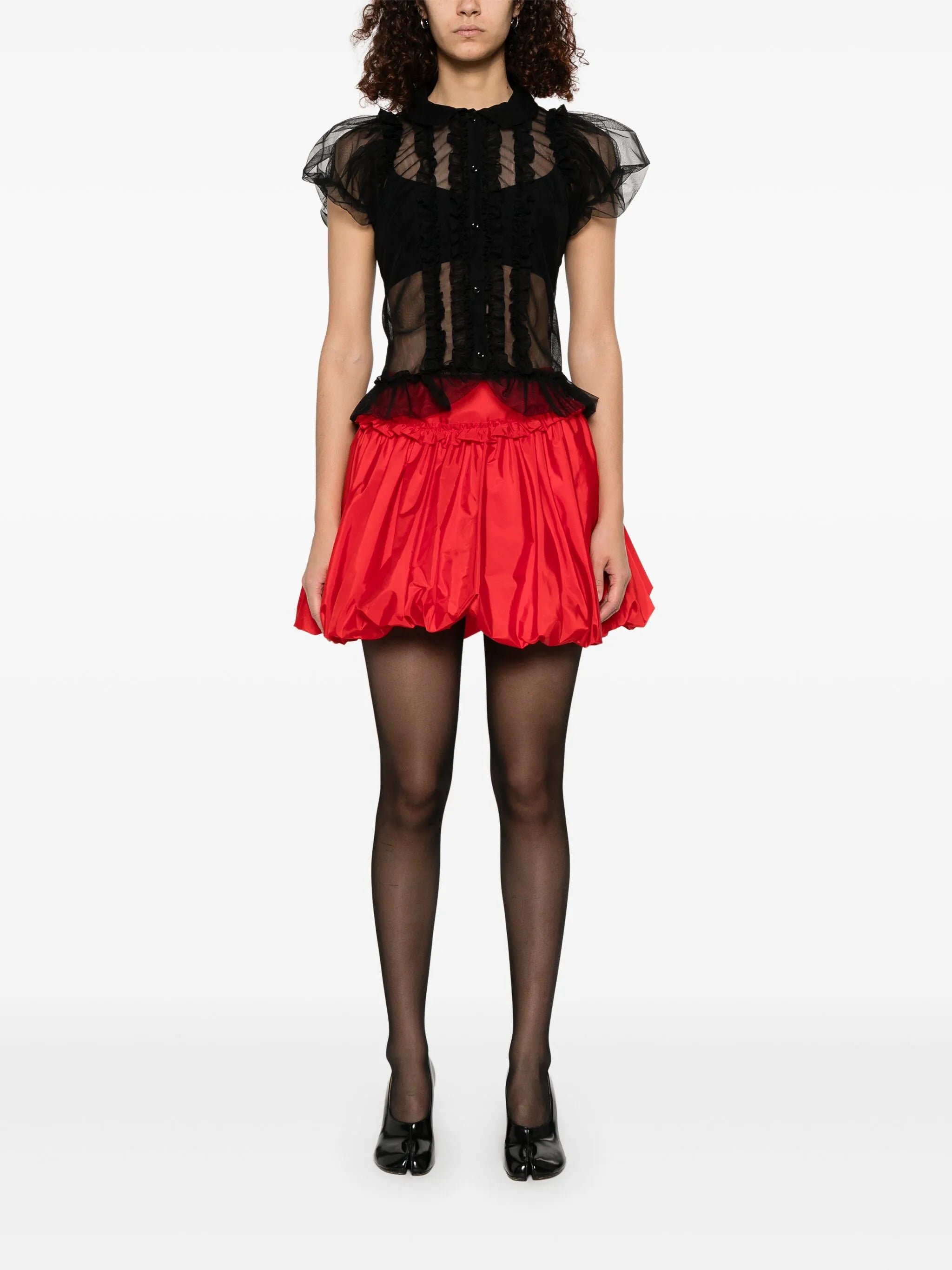 ruffled sheer blouse