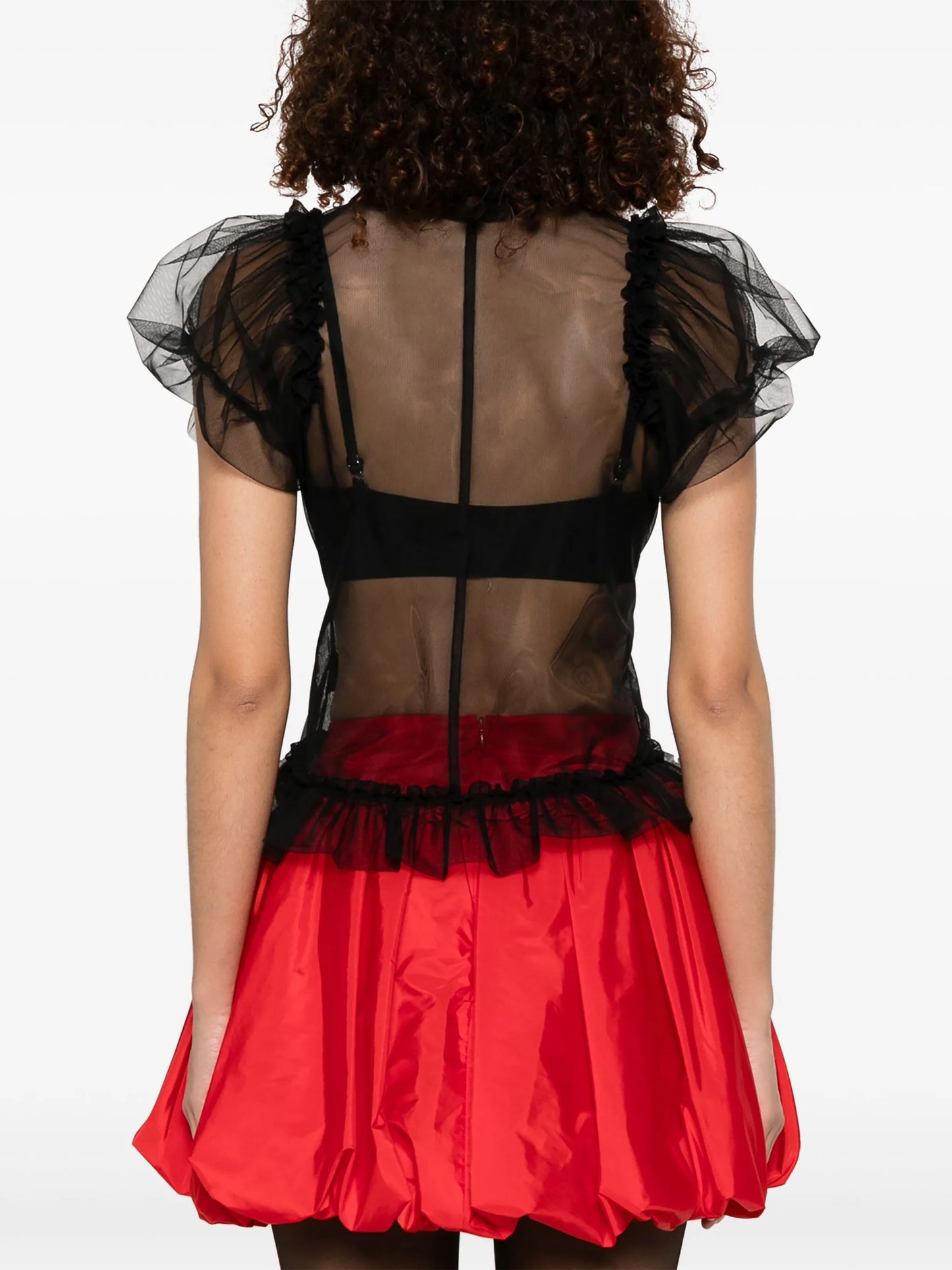 ruffled sheer blouse