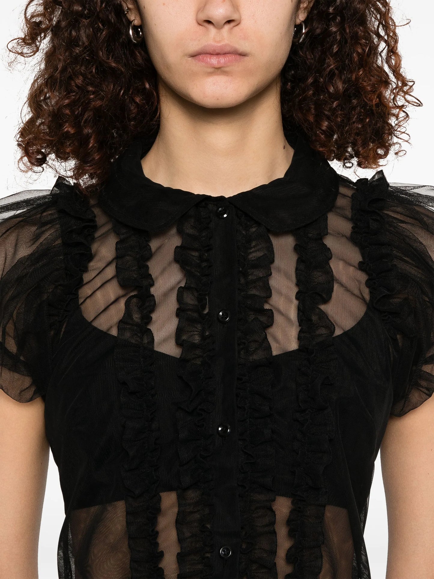 ruffled sheer blouse