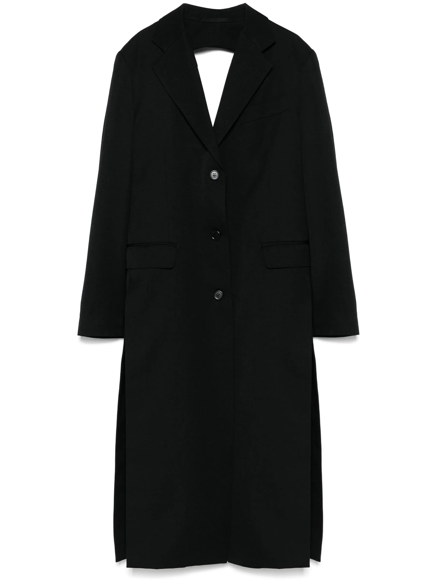 bow-detail cut-out coat