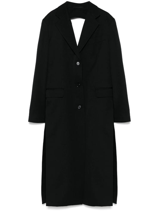 bow-detail cut-out coat