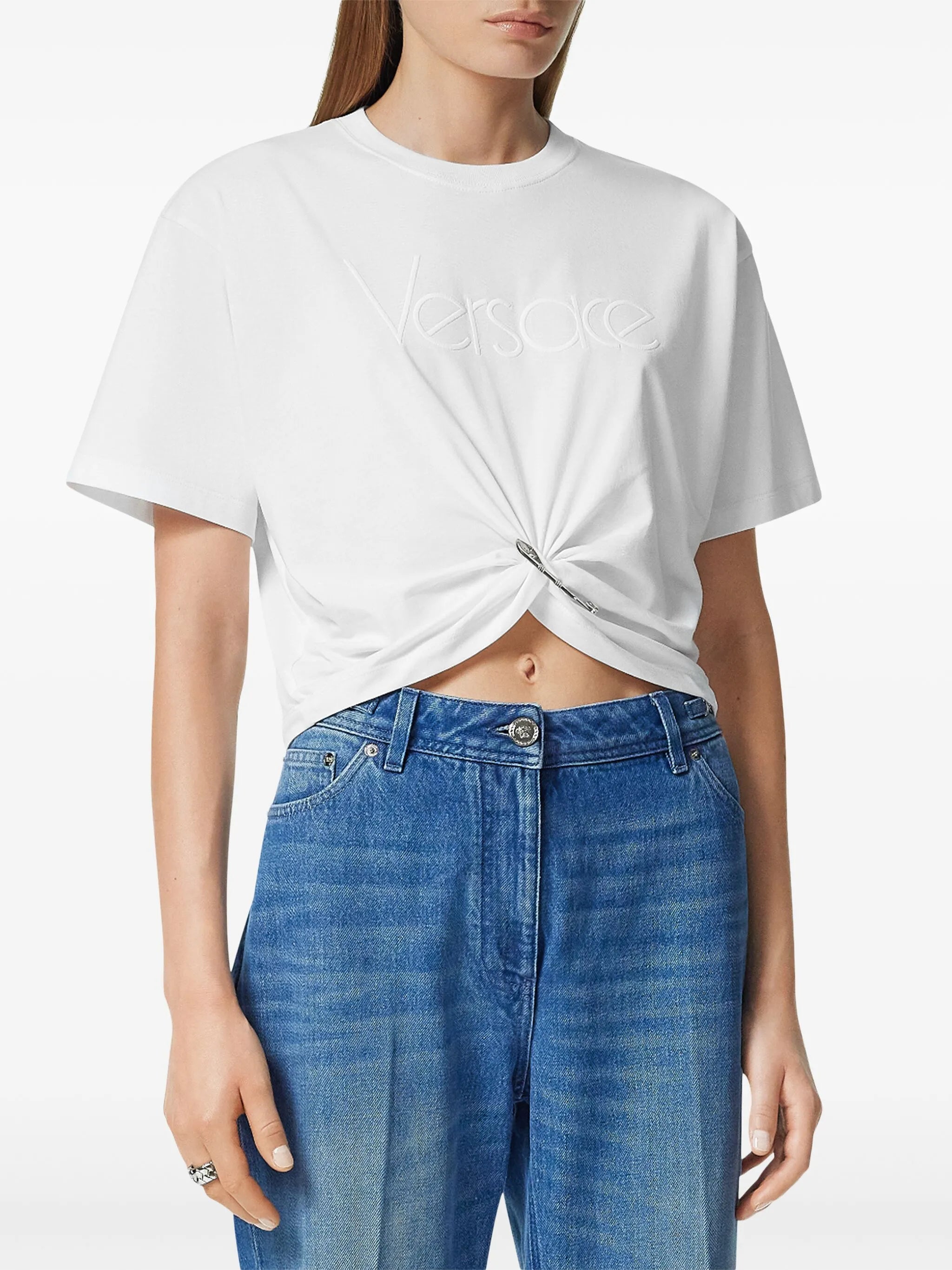 logo-embroidered T-shirt