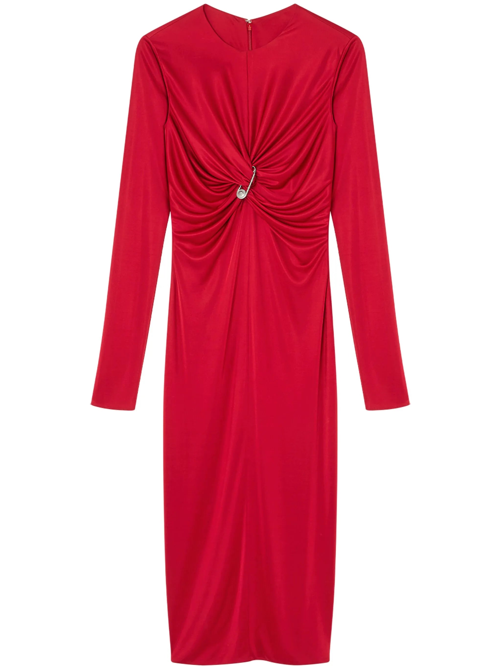 Safety Pin gathered midi dress