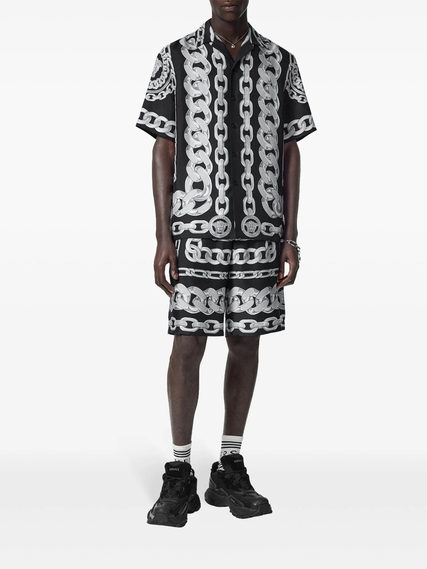 Medusa Chains silk shorts
