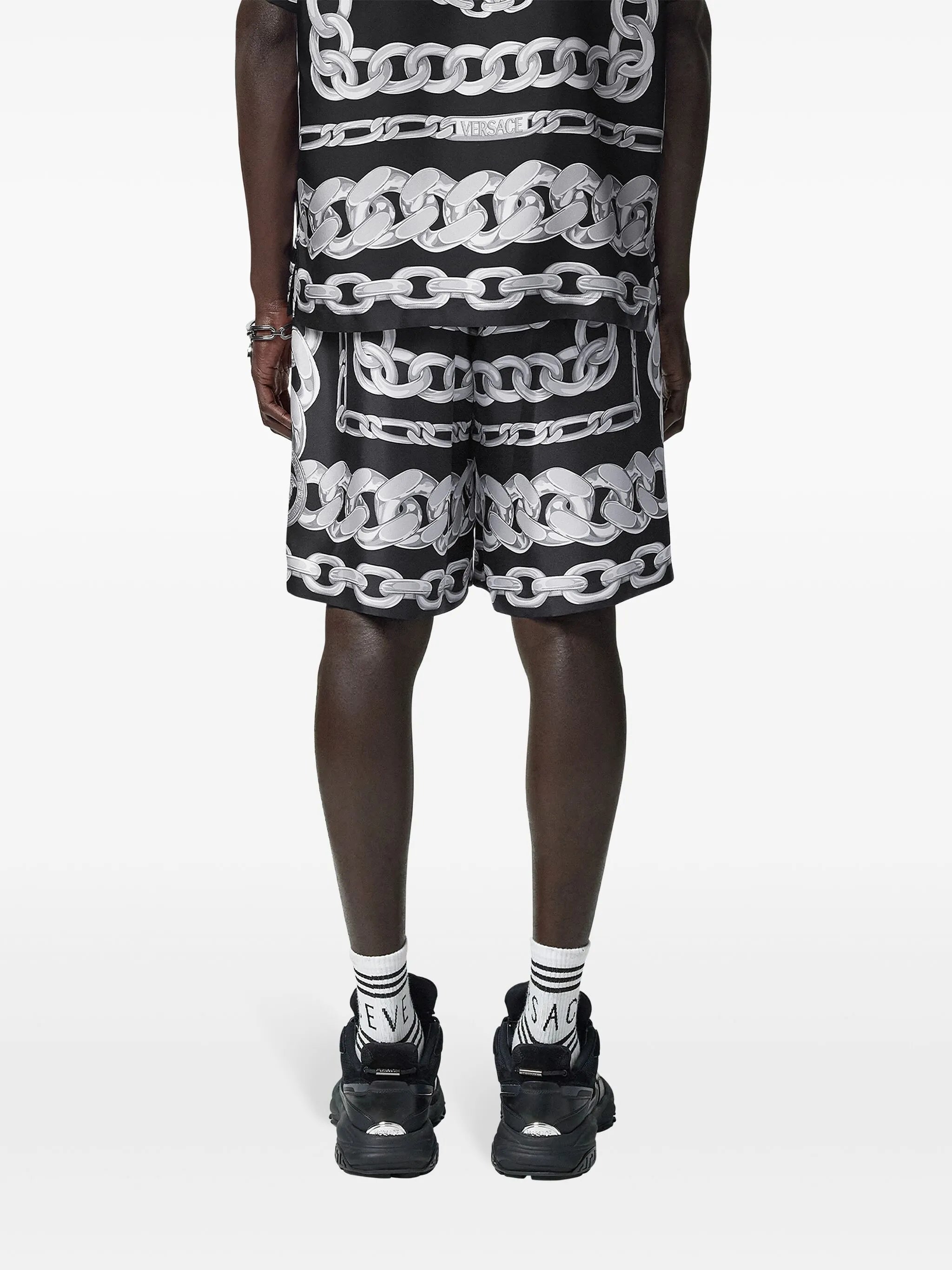 Medusa Chains silk shorts
