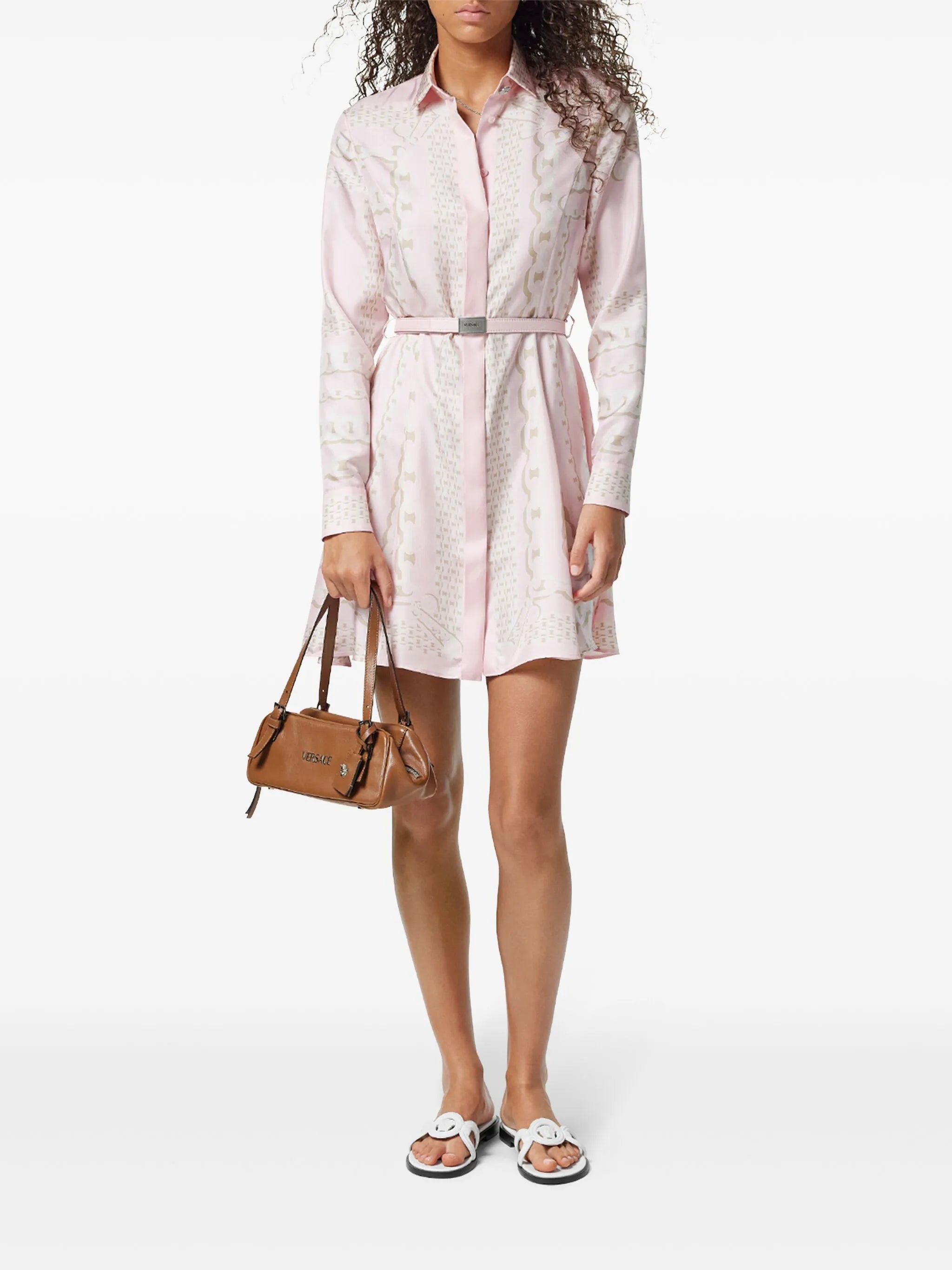 Treasure silk midi shirt dress