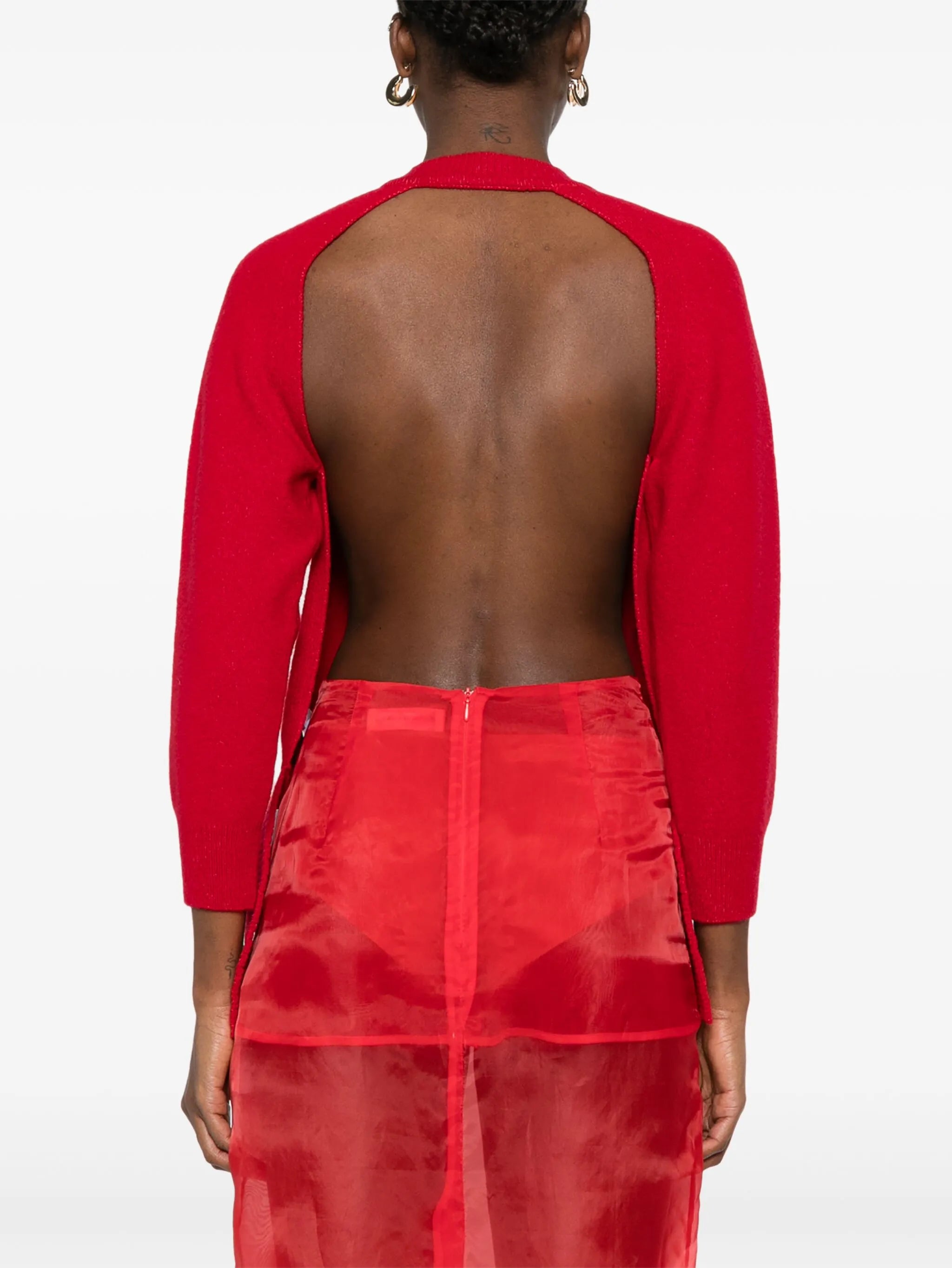 open-back cardigan