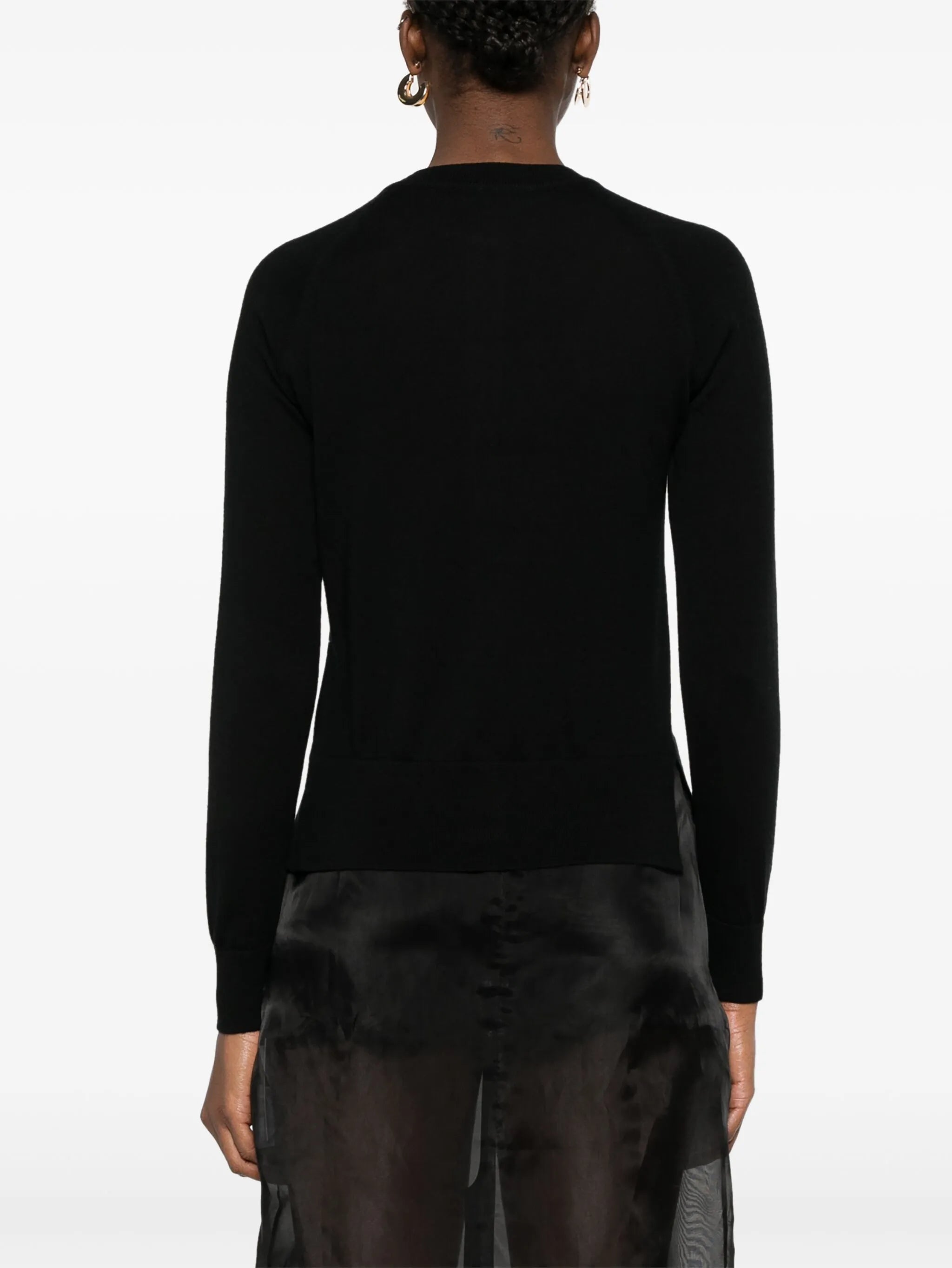carnation-jacquard cardigan