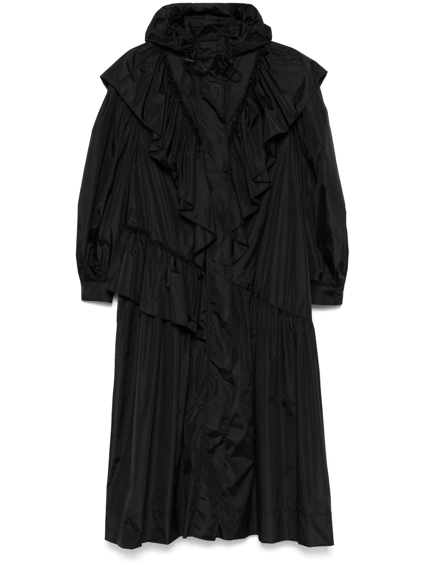 ruffle-detail coat
