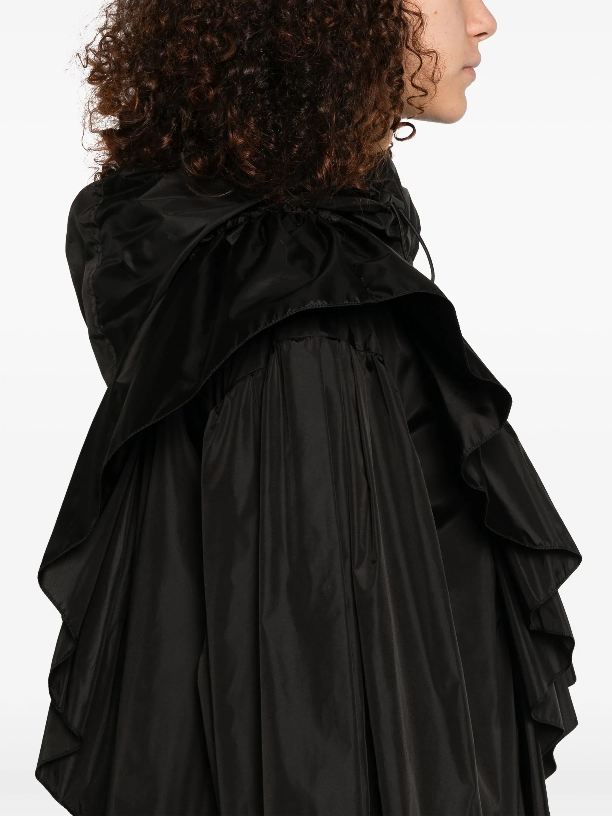 ruffle-detail coat