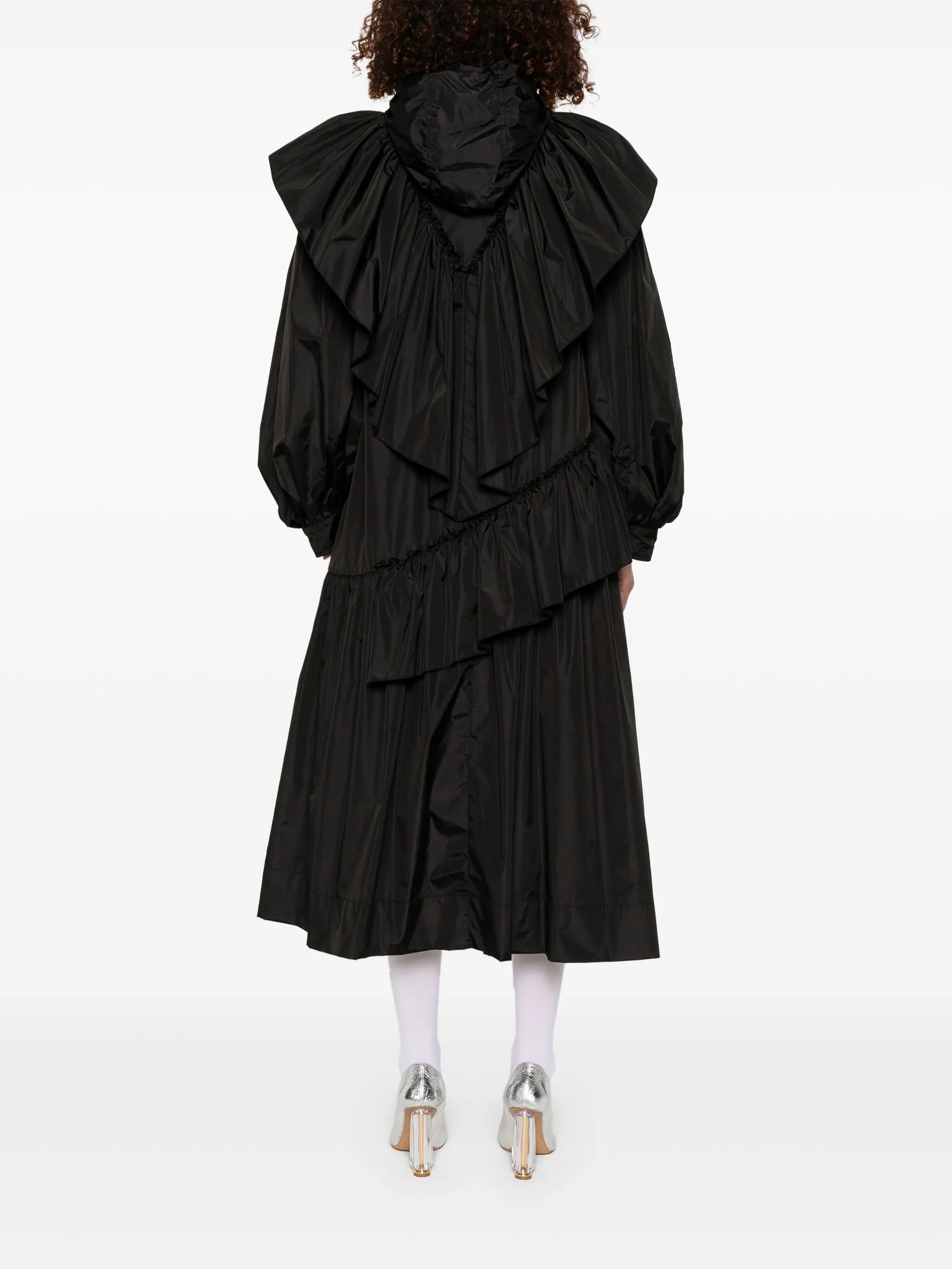 ruffle-detail coat