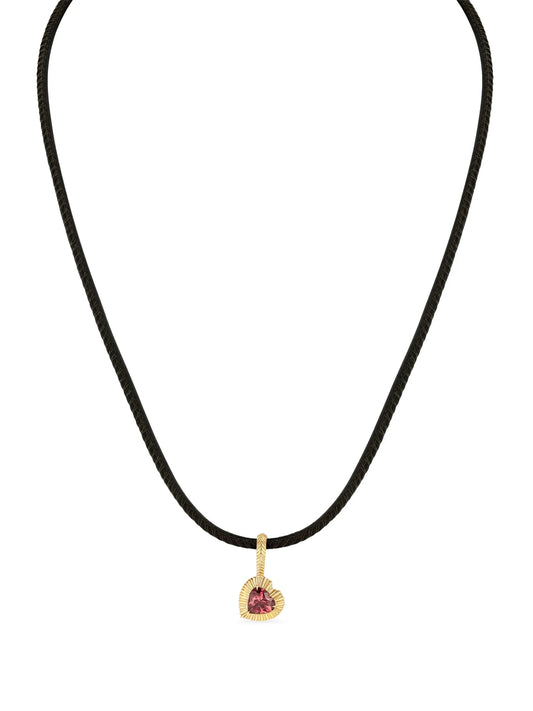 18CT yellow gold Heart tourmaline pendant necklace