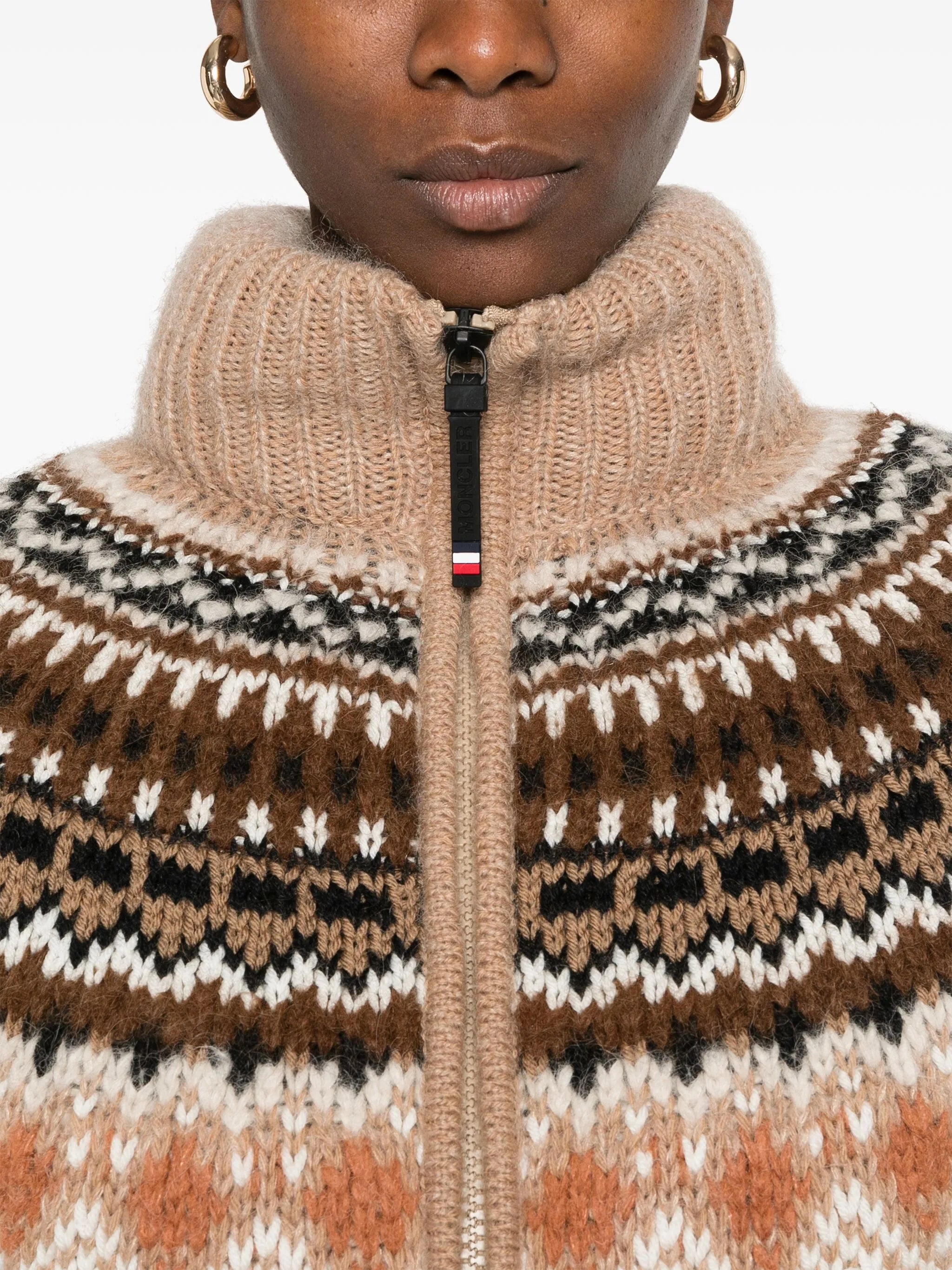 patterned-jacquard puffer jacket