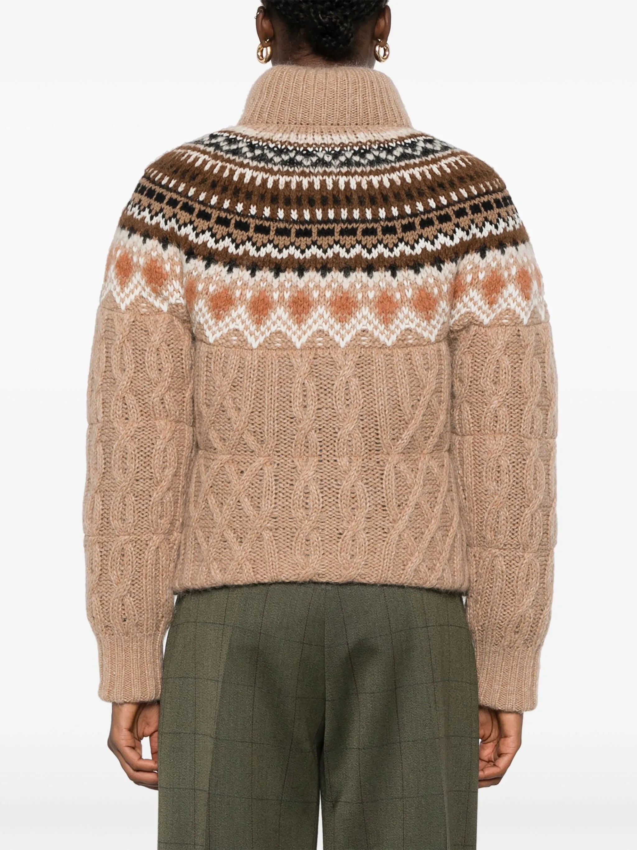 patterned-jacquard puffer jacket