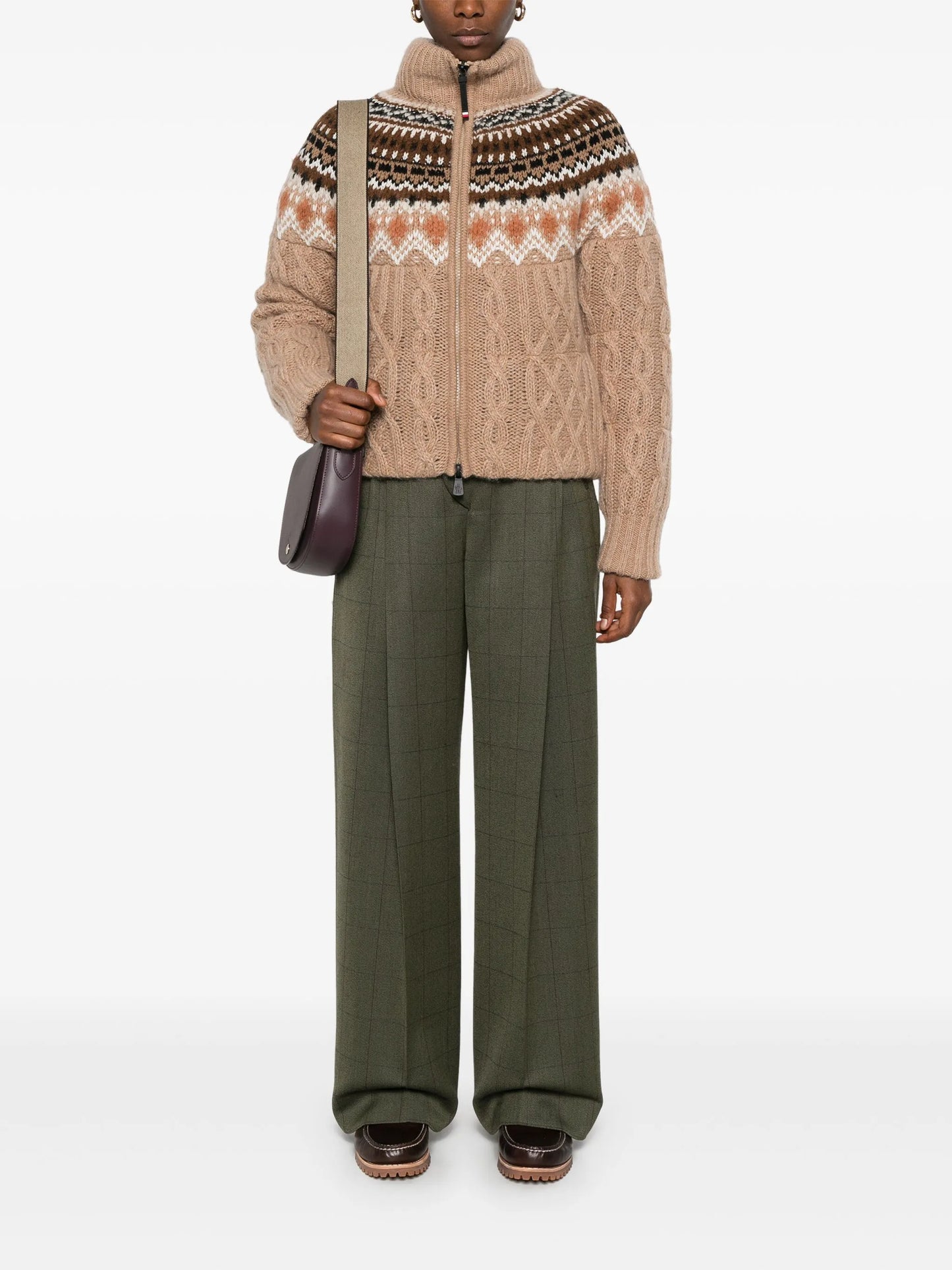 patterned-jacquard puffer jacket