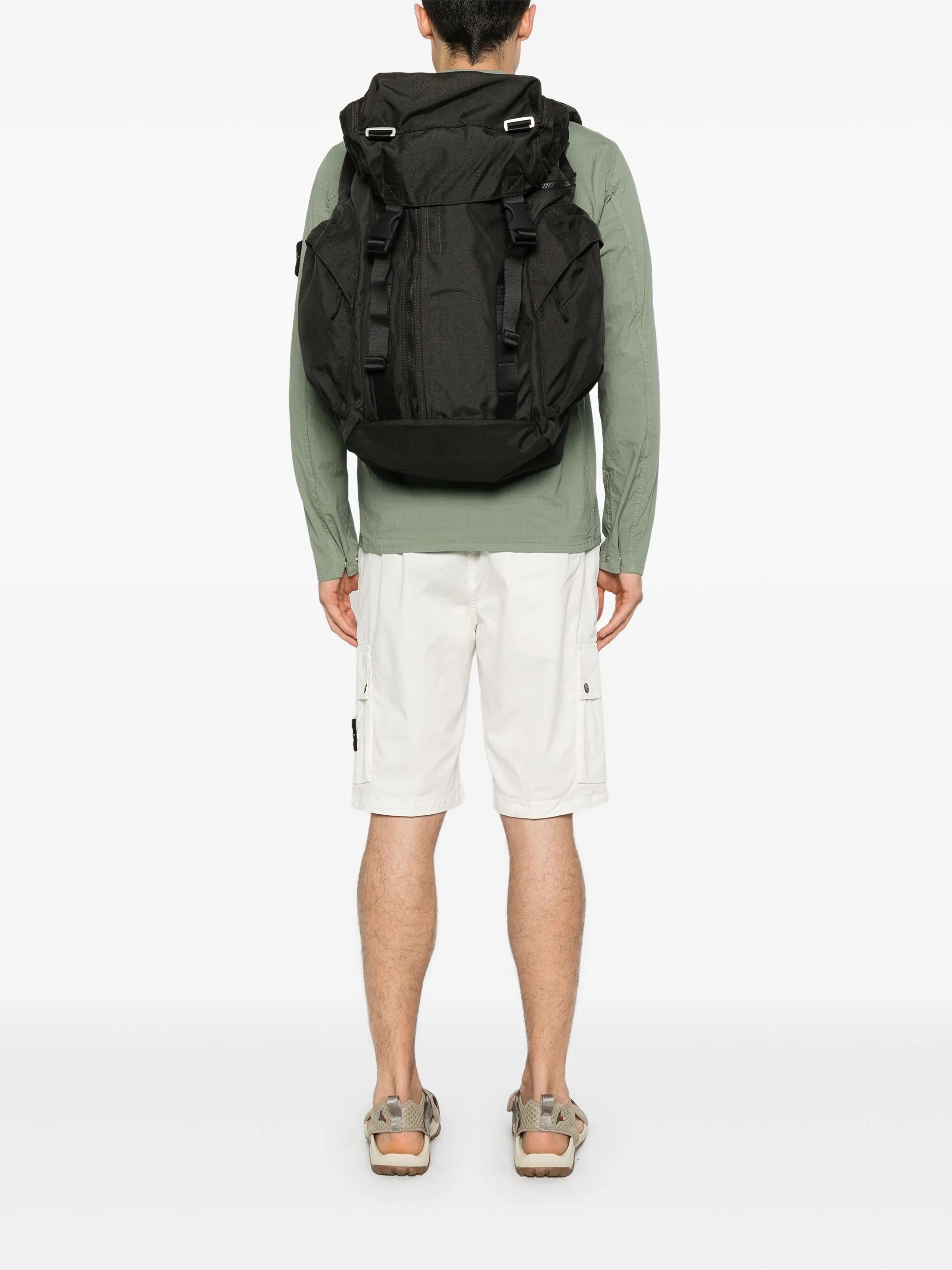 foldover-top canvas backpack