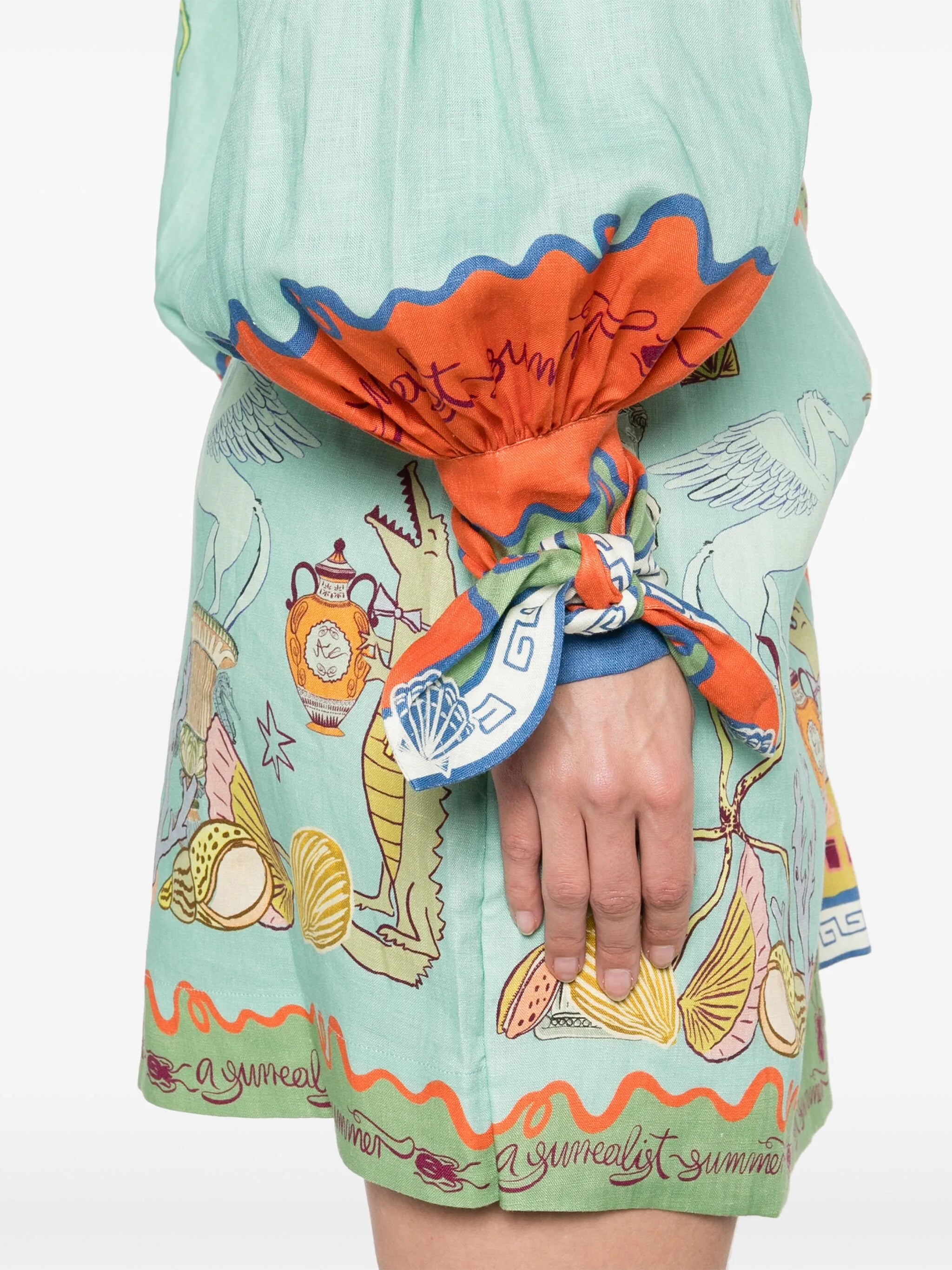 Surrealist Summer mini shirtdress