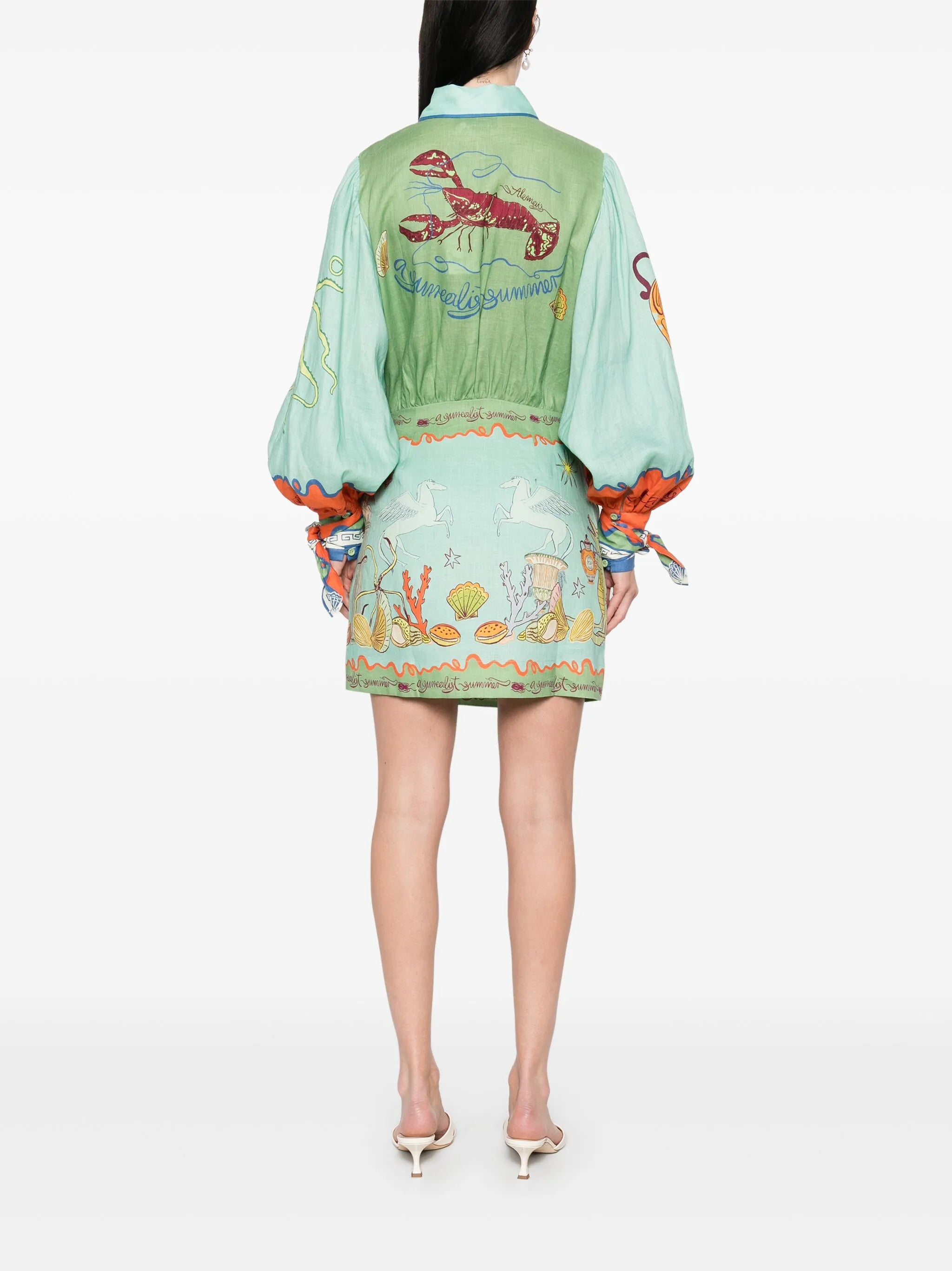 Surrealist Summer mini shirtdress