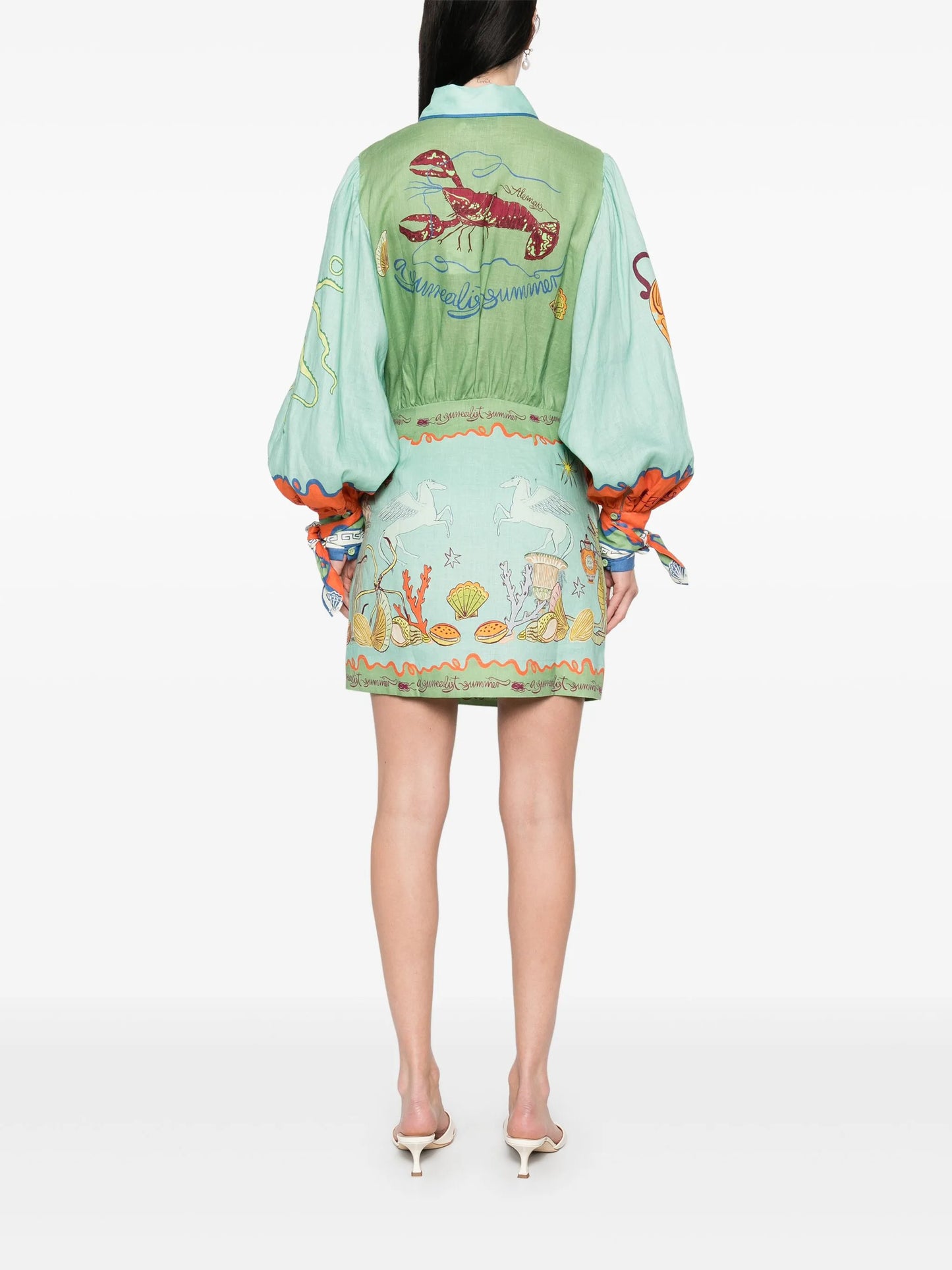 Surrealist Summer mini shirtdress