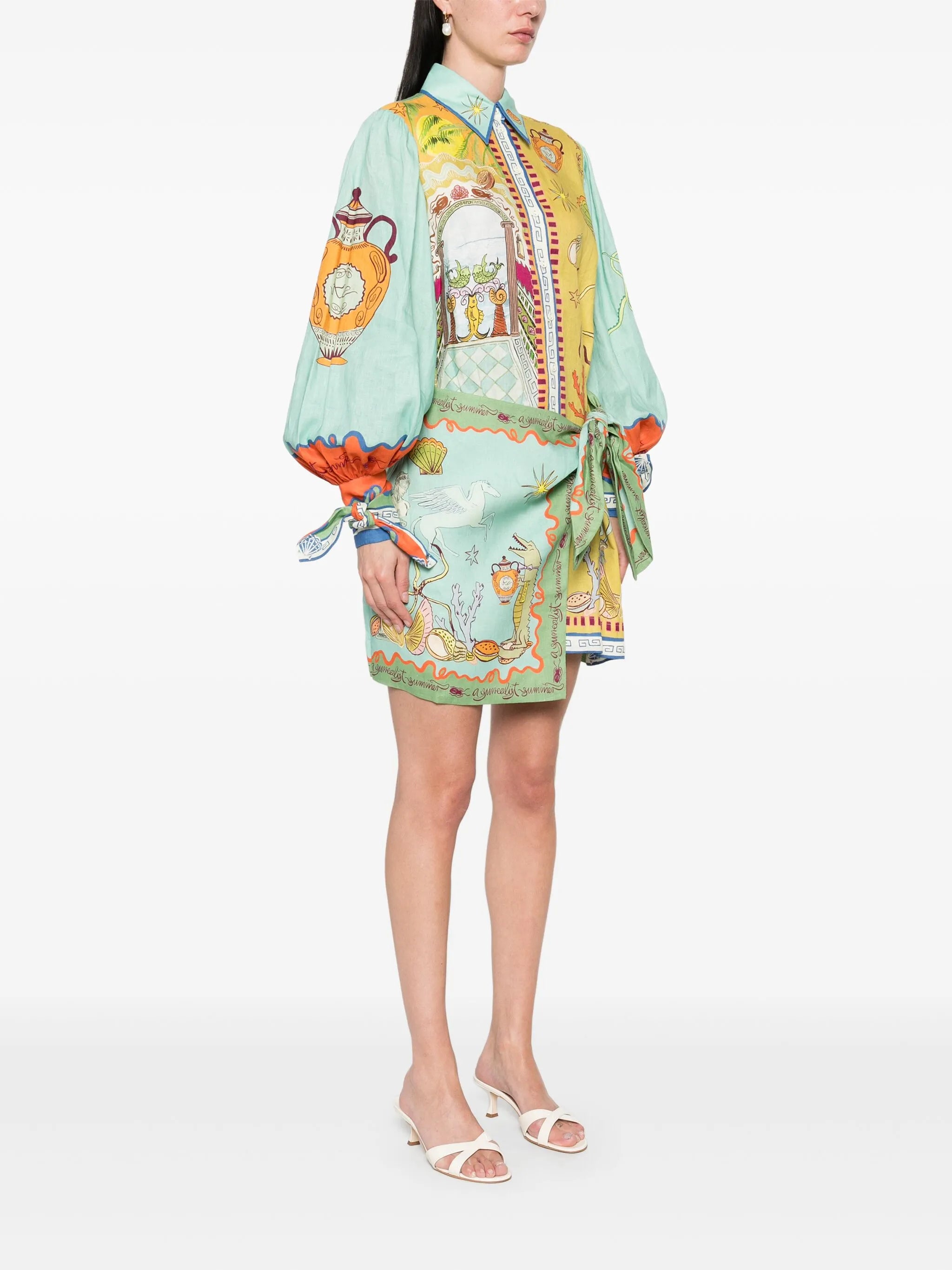 Surrealist Summer mini shirtdress