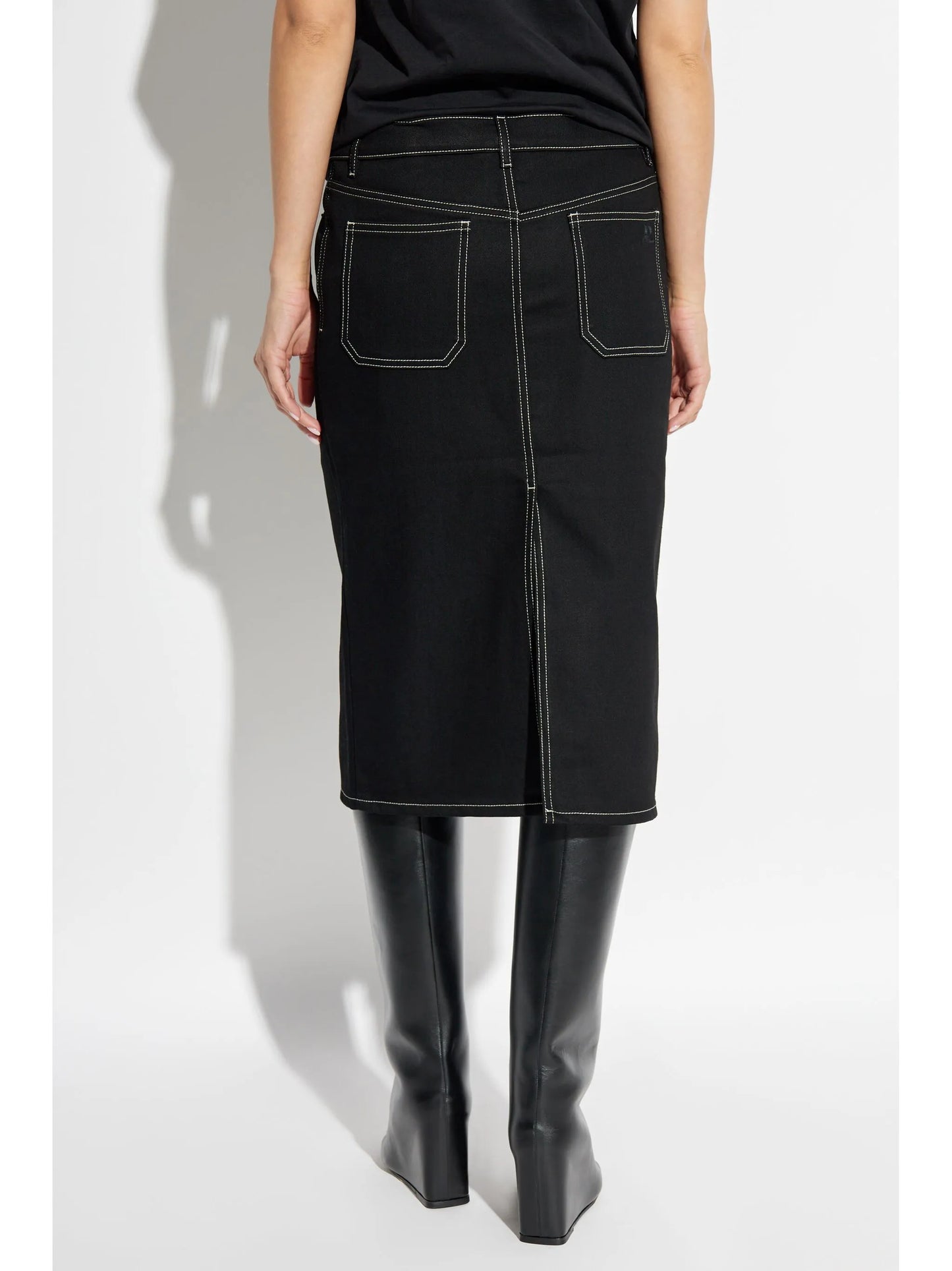 denim straight skirt