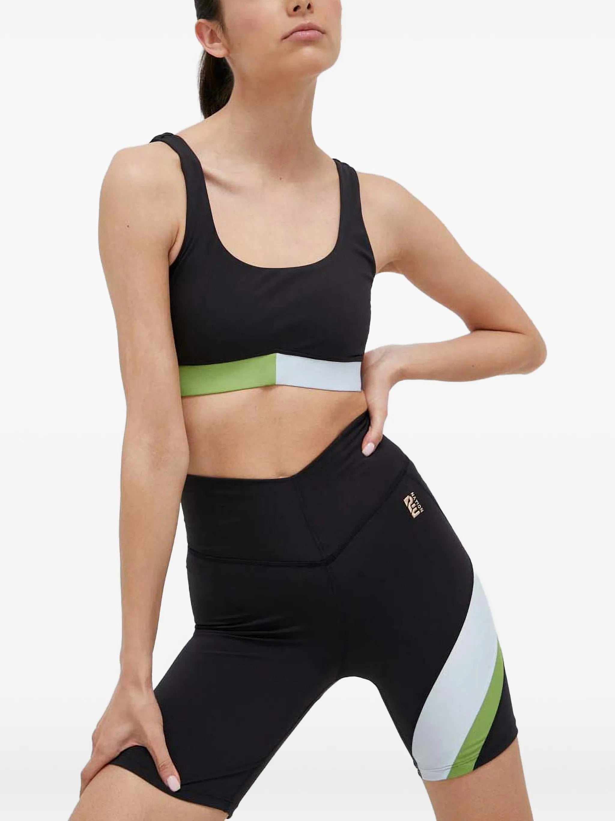 colourblock logo-embroidered sports bra