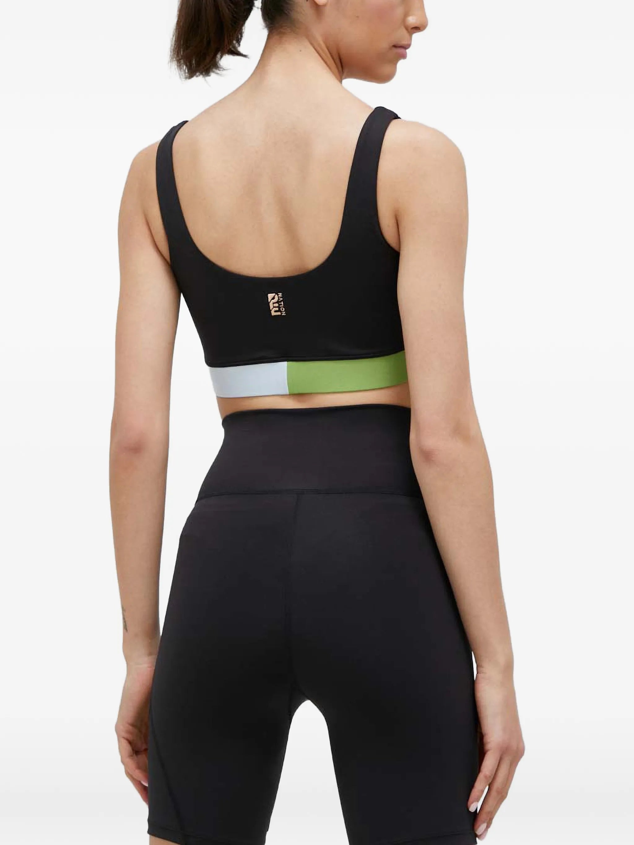 colourblock logo-embroidered sports bra