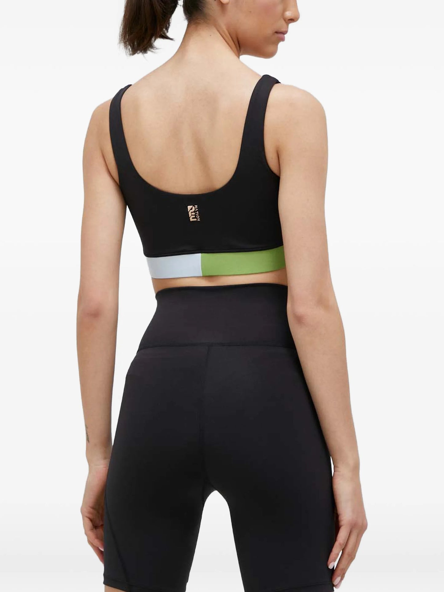 colourblock logo-embroidered sports bra