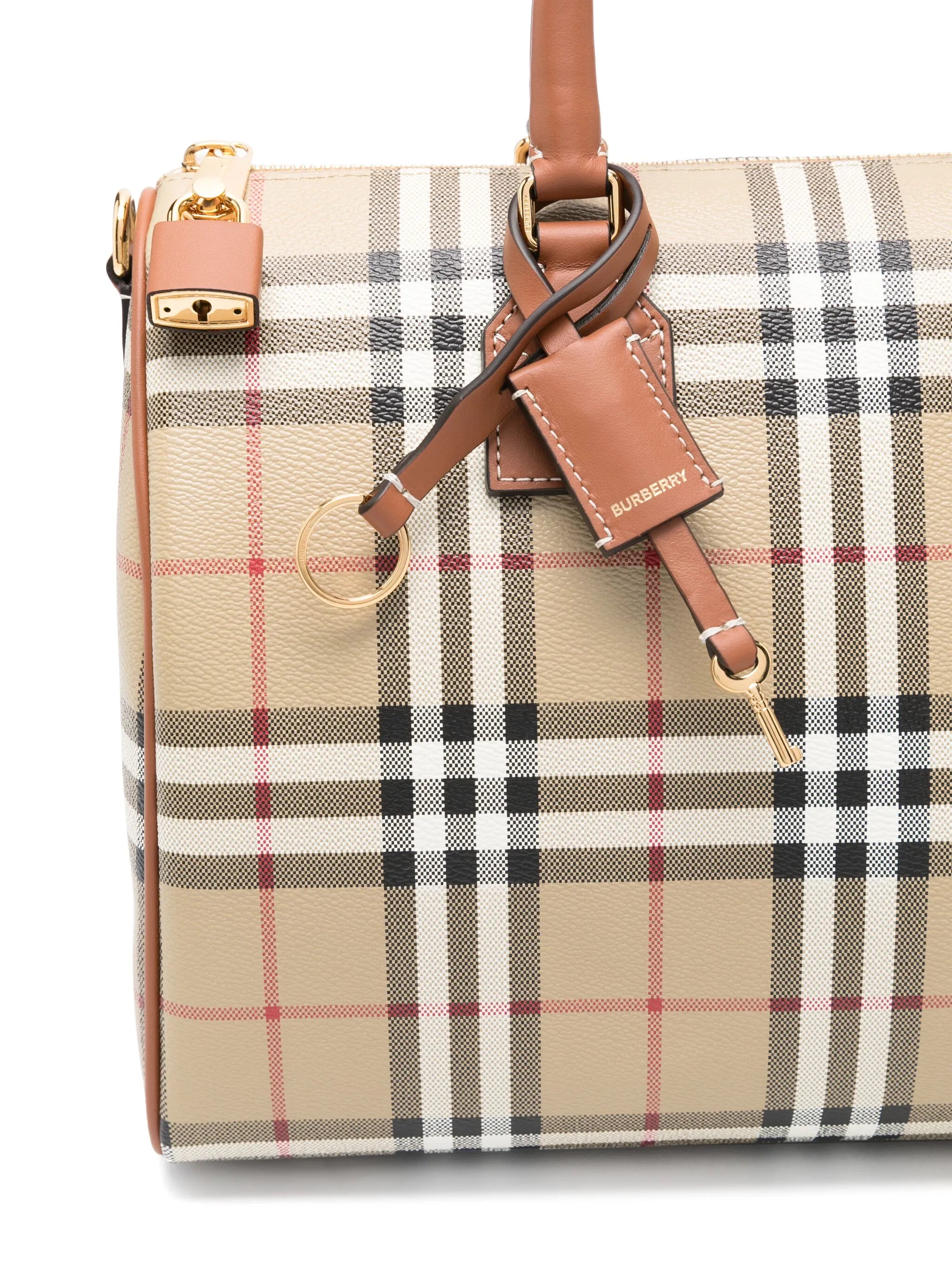 house check-pattern tote bag