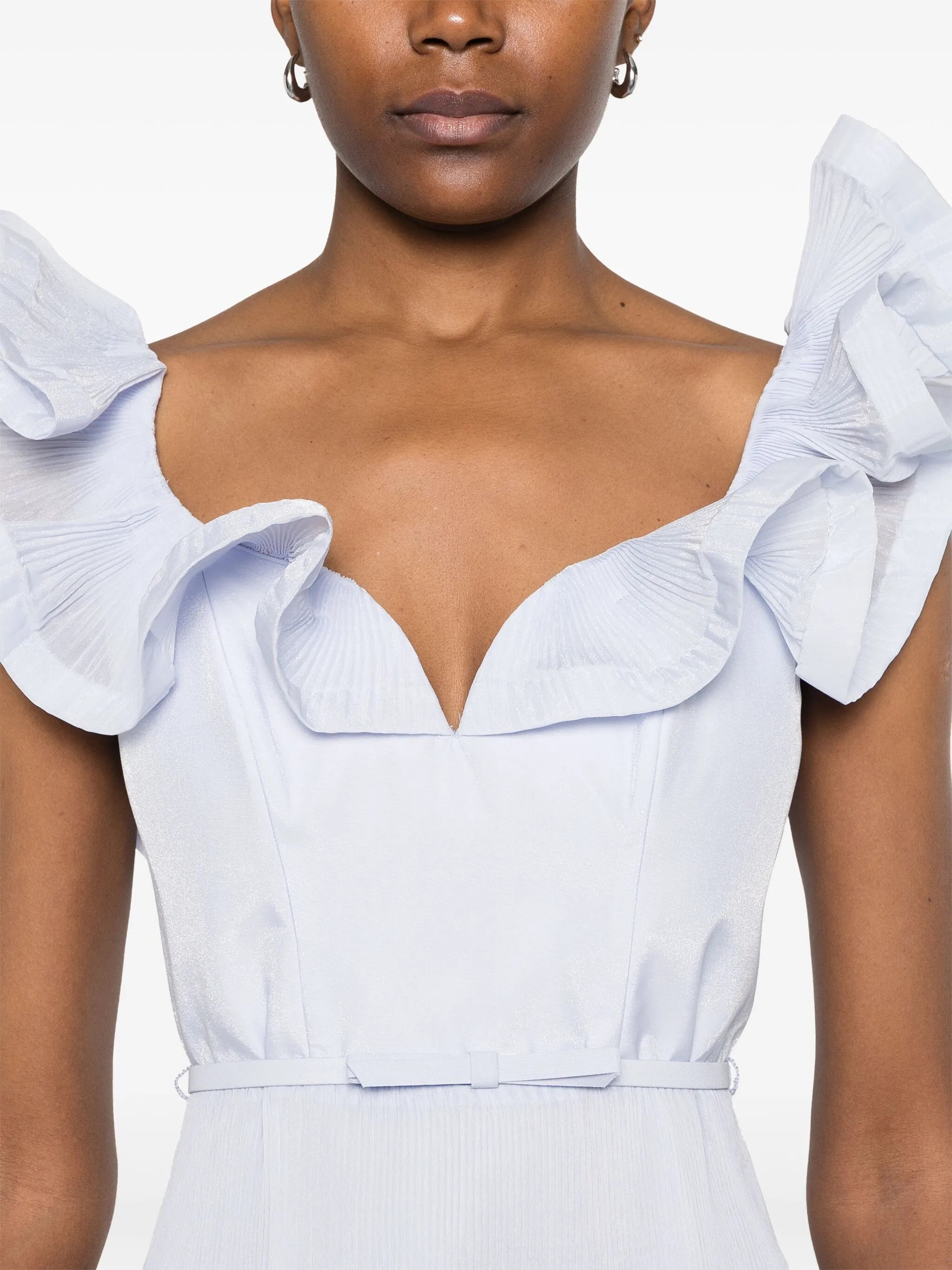 pleated frill mini dress