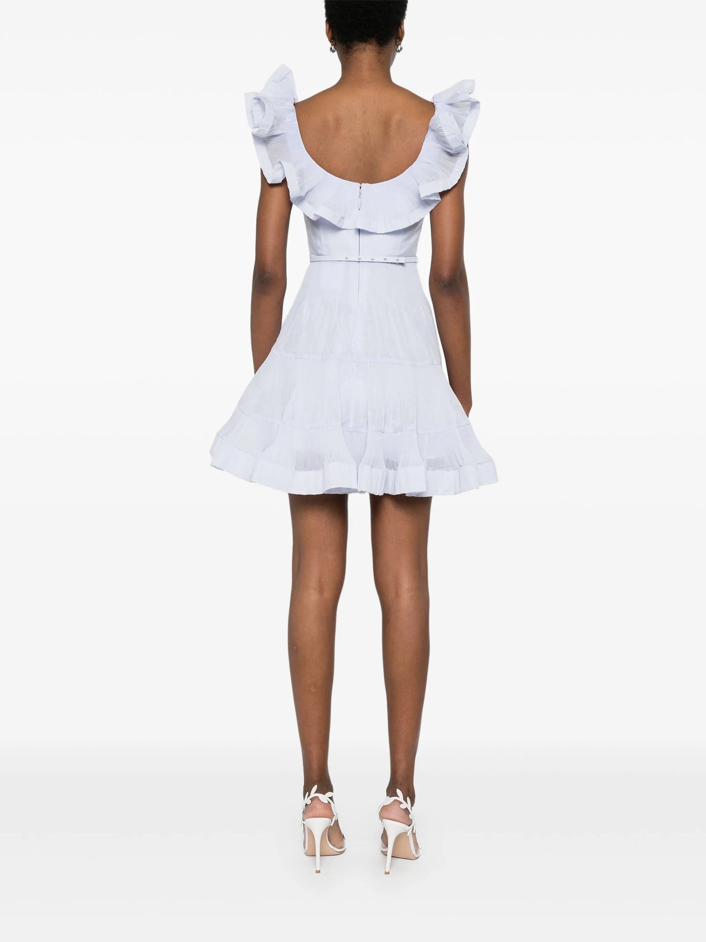 pleated frill mini dress