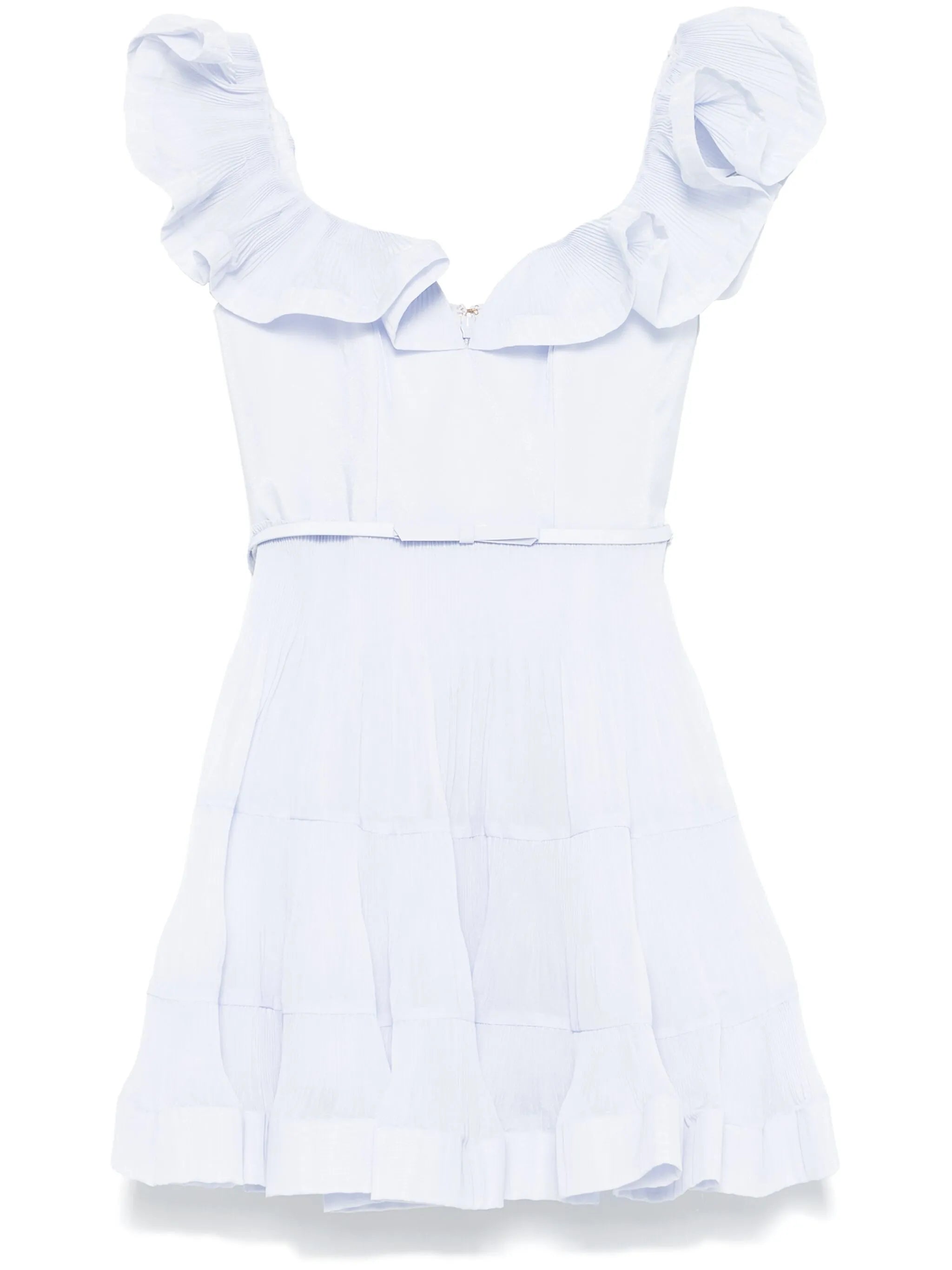 pleated frill mini dress