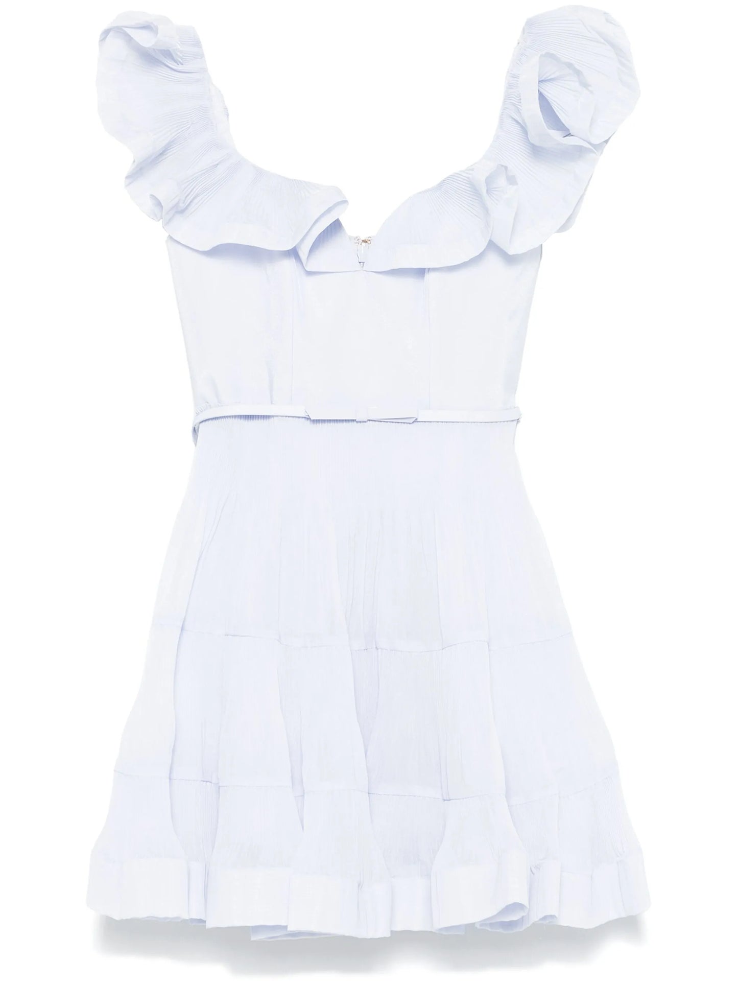 pleated frill mini dress