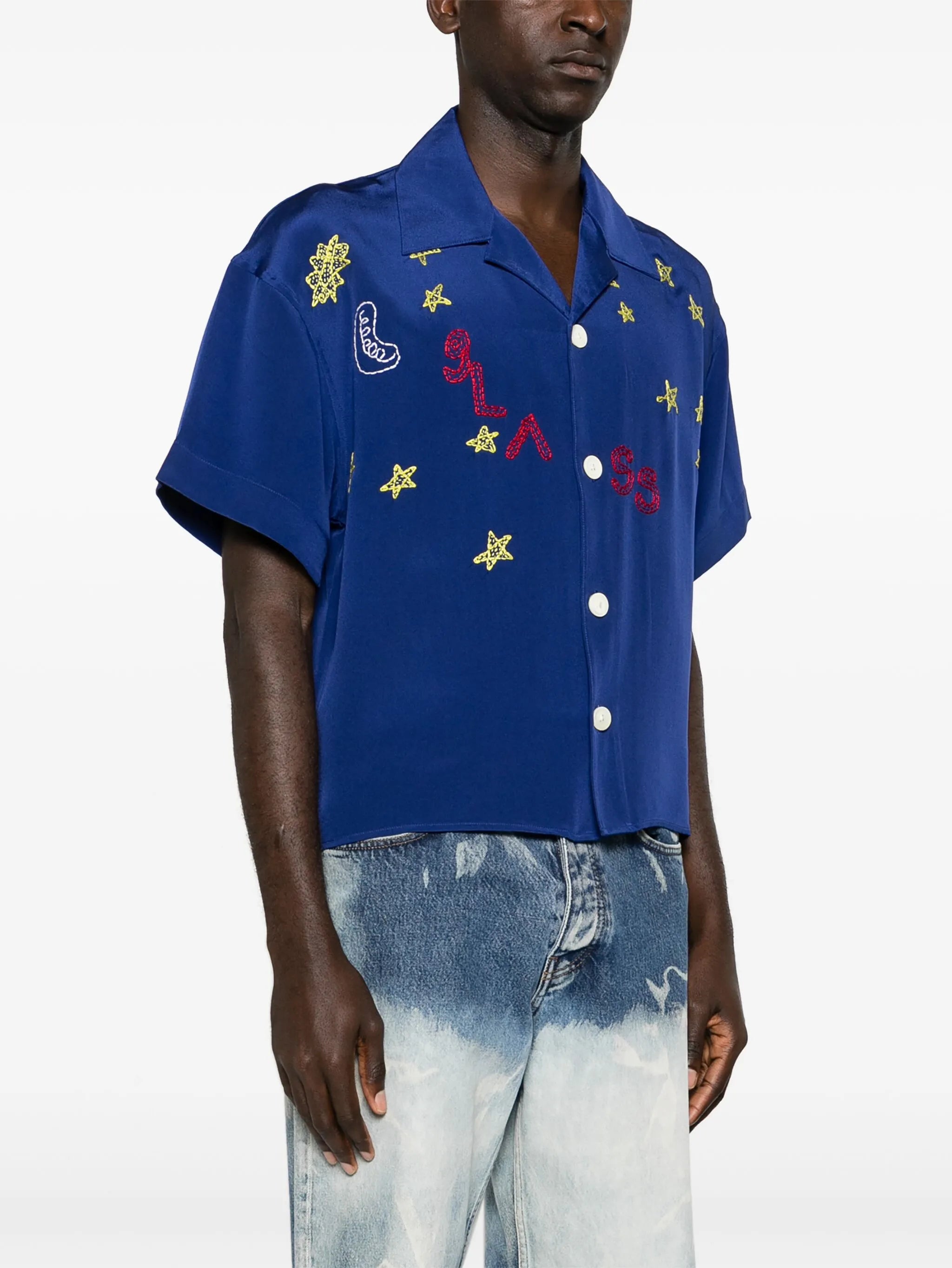 NIGHTSKY SILK SHIRT Blue 