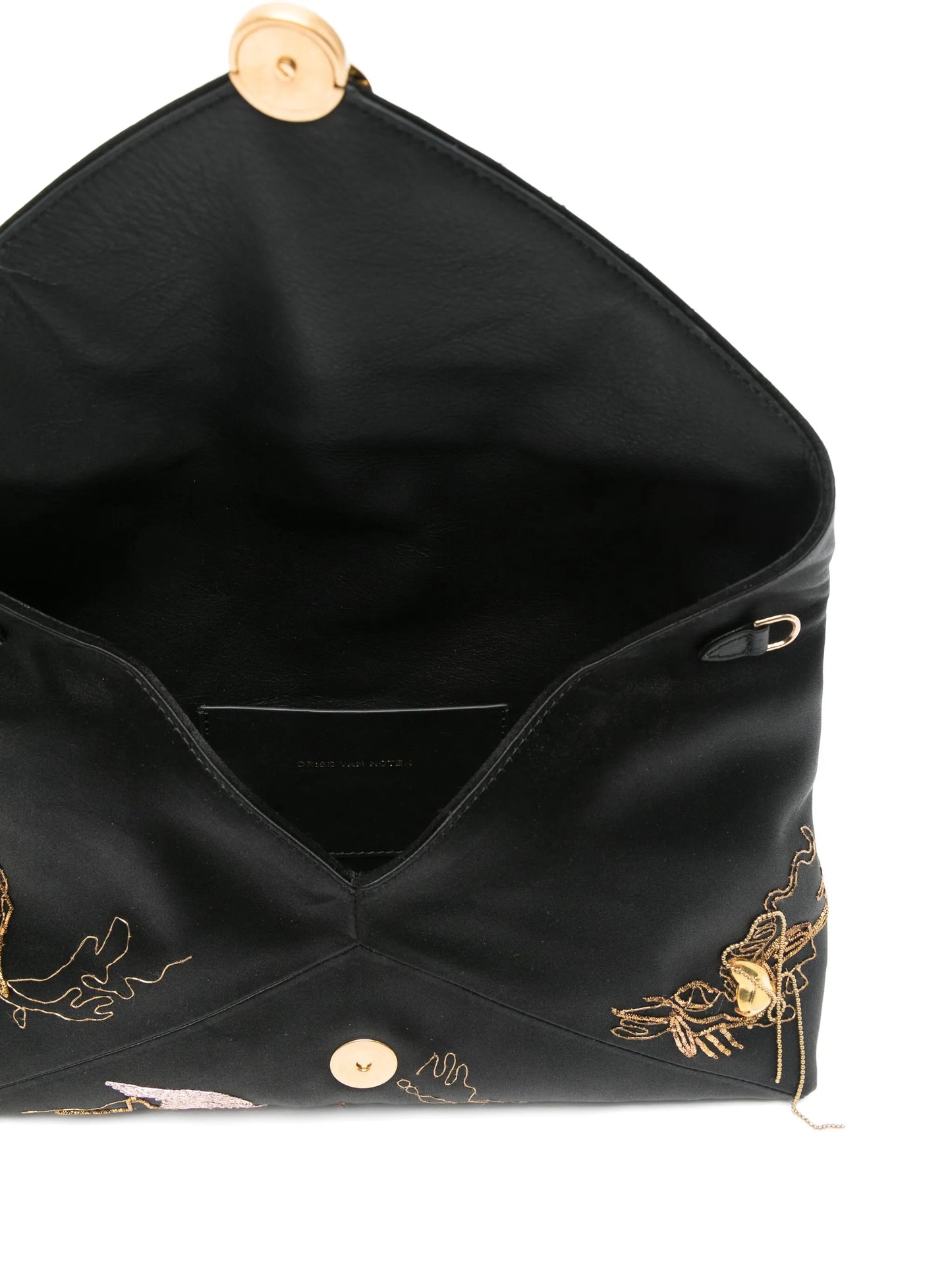 embroidered satin clutch bag