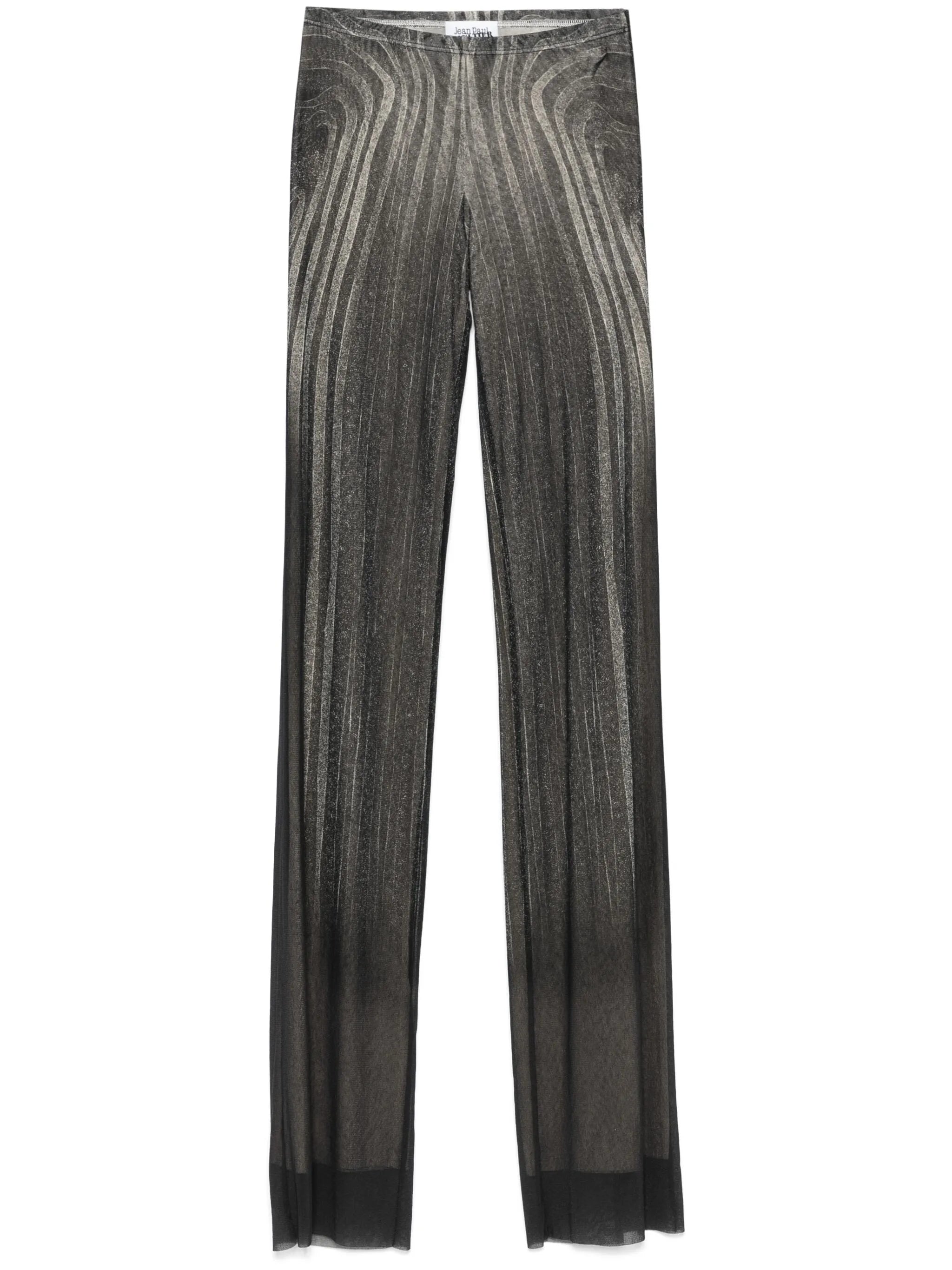 spiral-print trousers