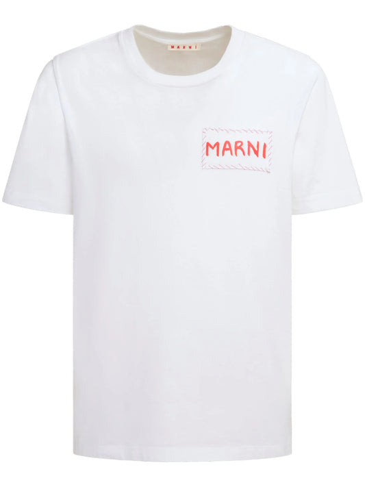 embroidered label T-shirt