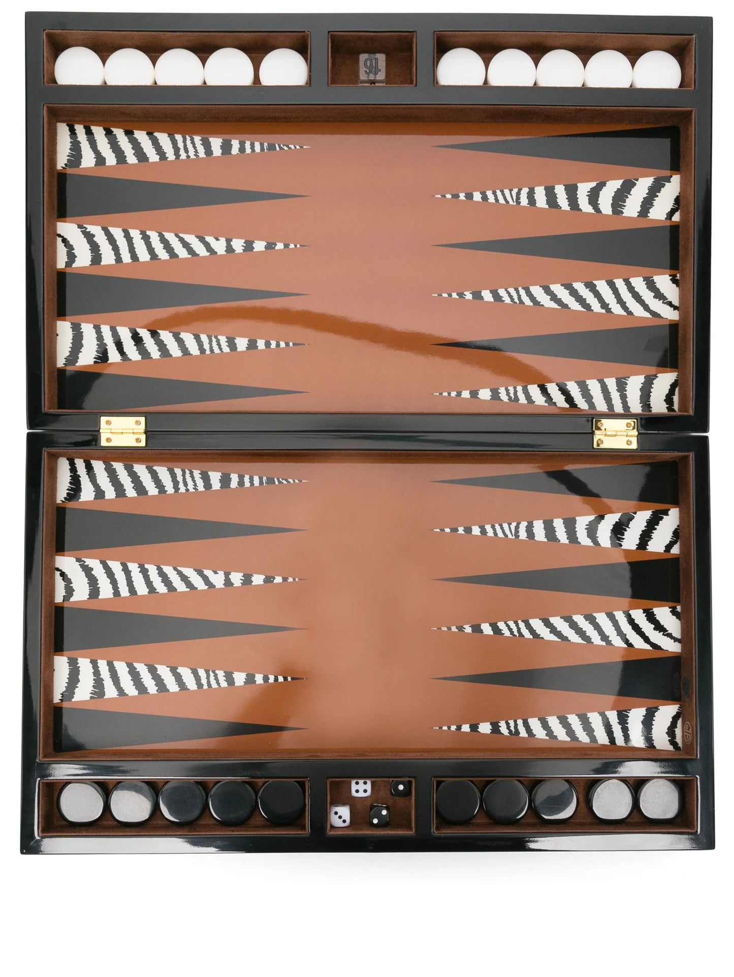 Zebra backgammon set