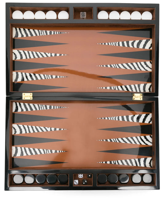 Zebra backgammon set