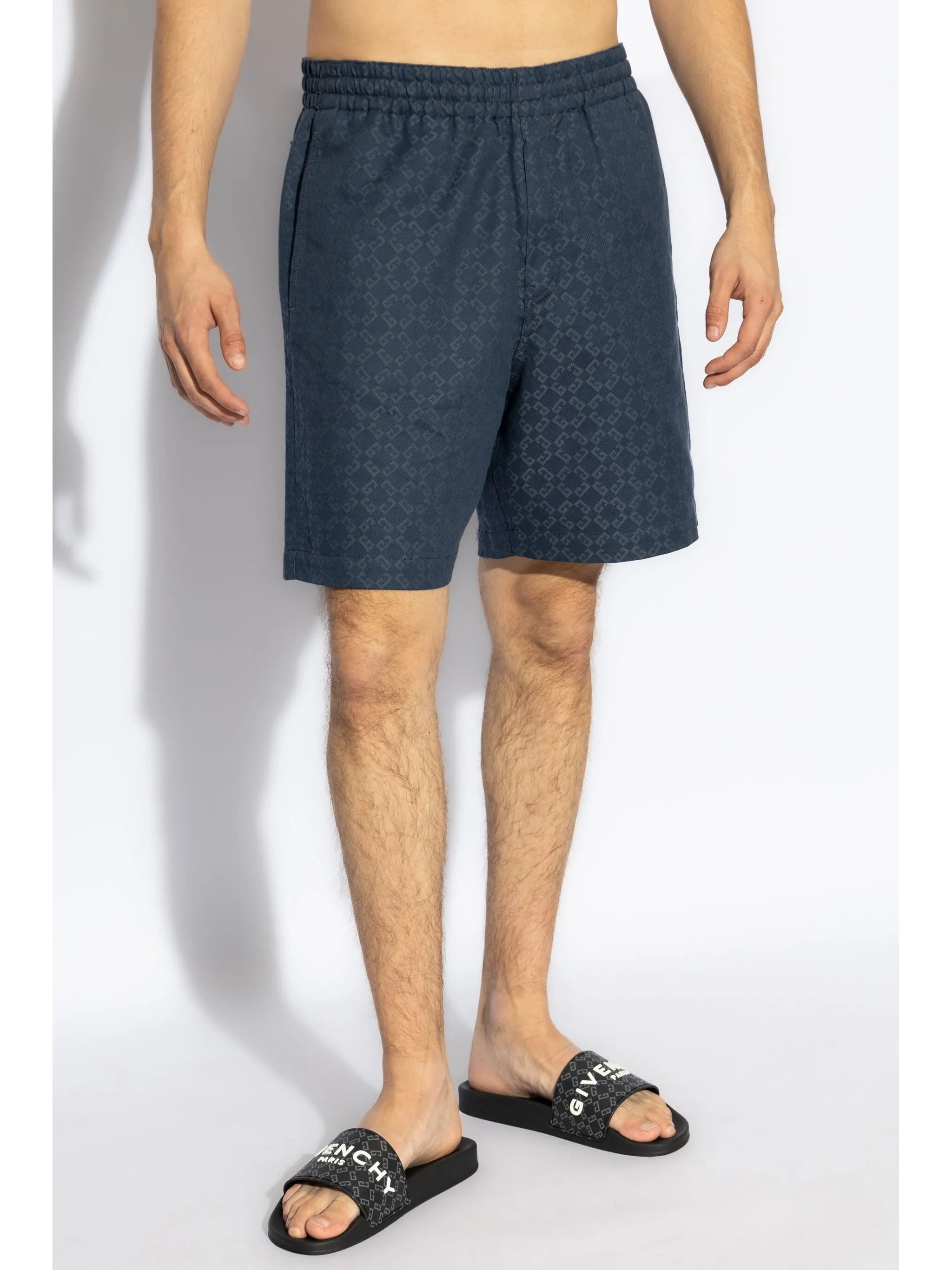 monogram-pattern deck shorts