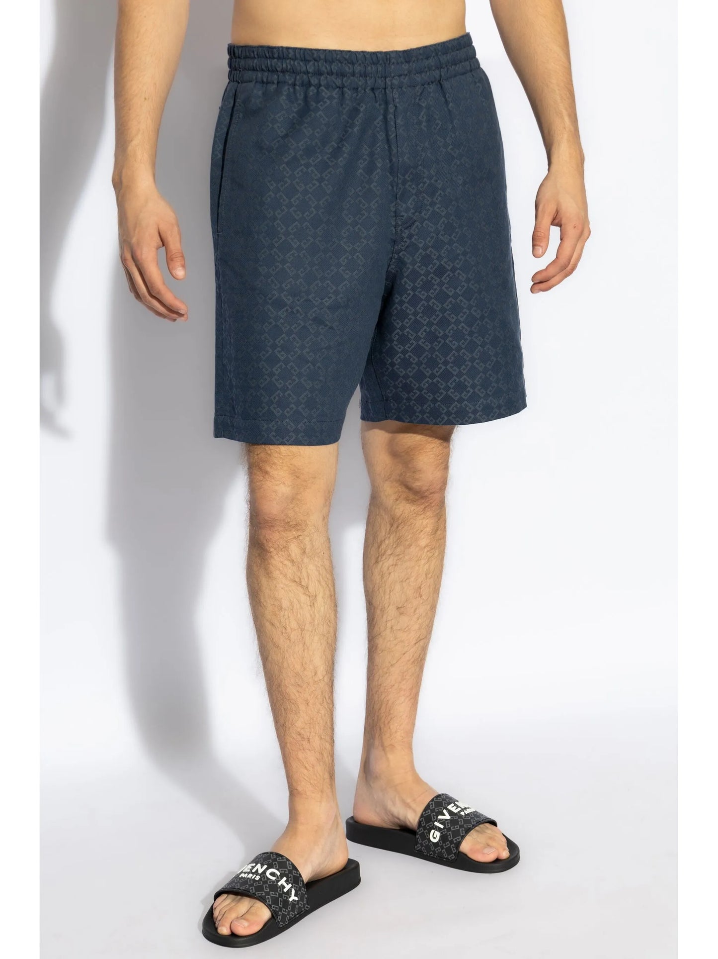 monogram-pattern deck shorts
