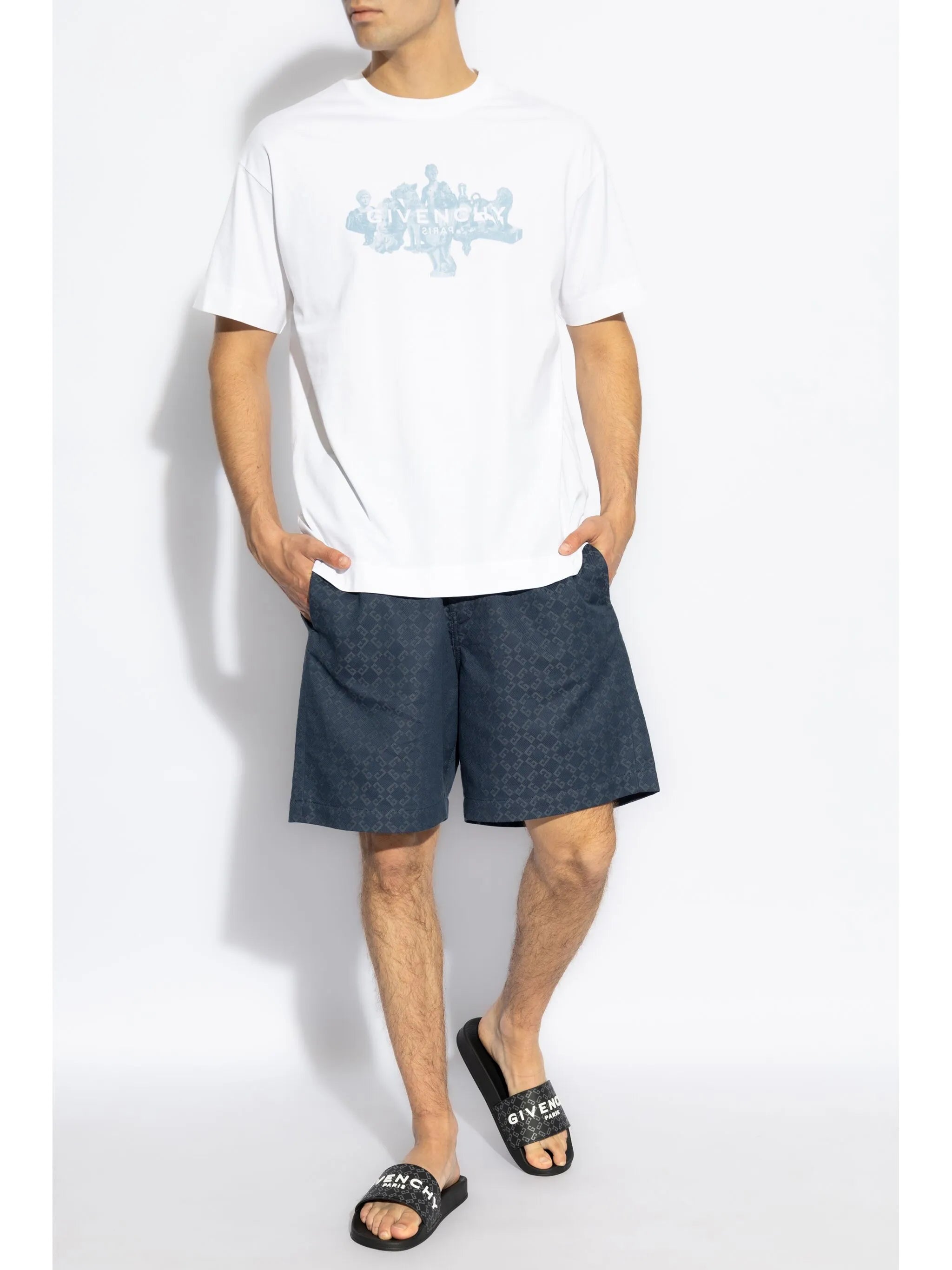 monogram-pattern deck shorts