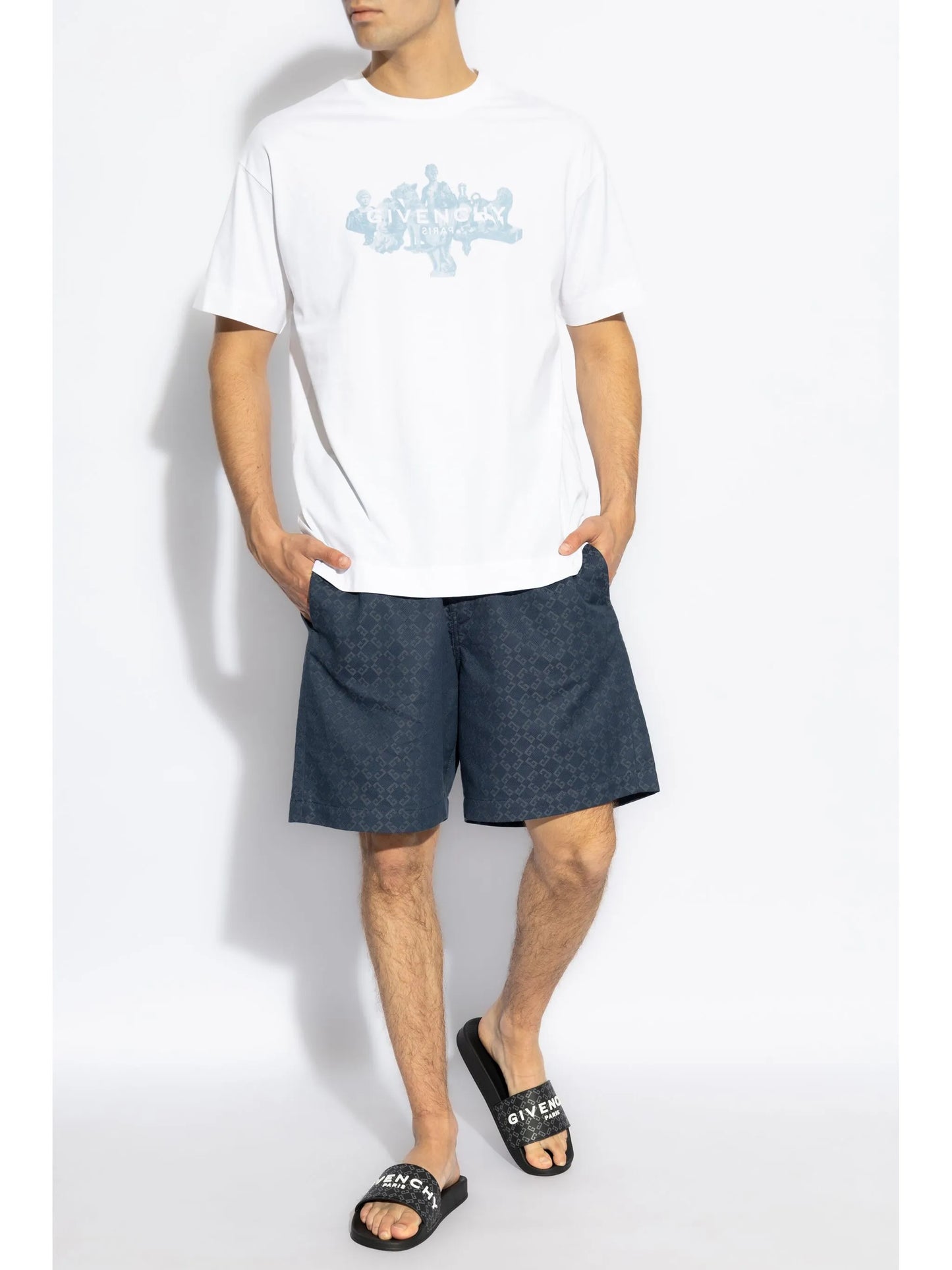 monogram-pattern deck shorts