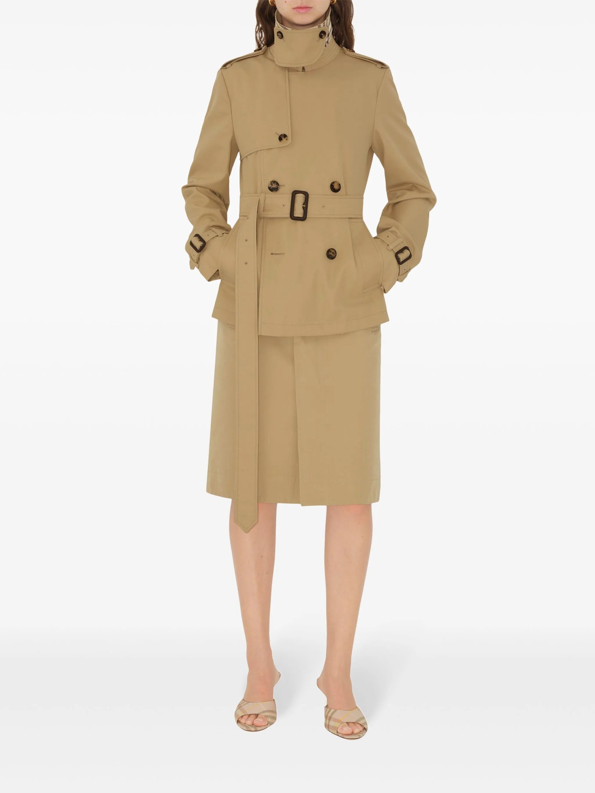 cotton-blend trench coat