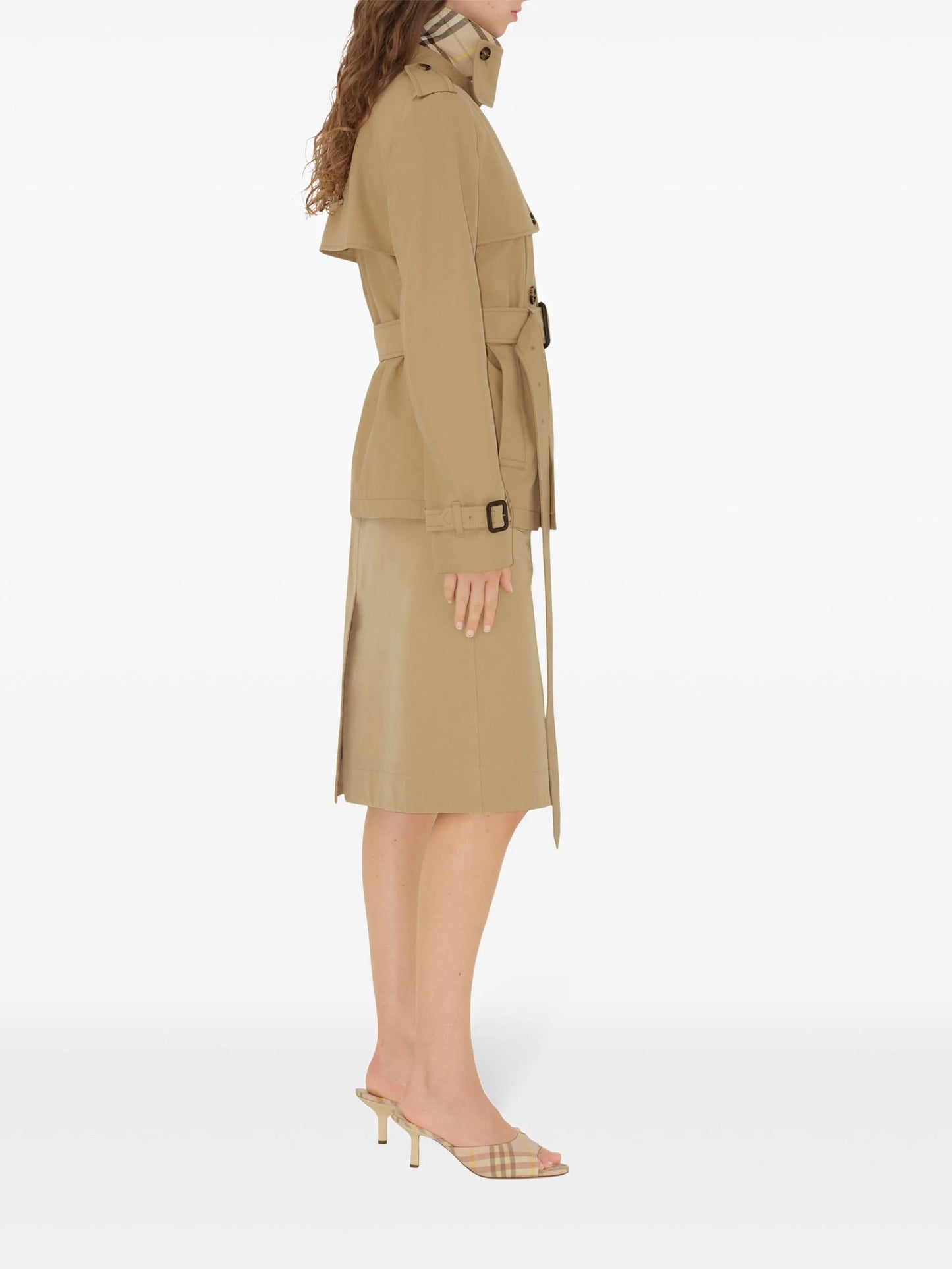 cotton-blend trench coat