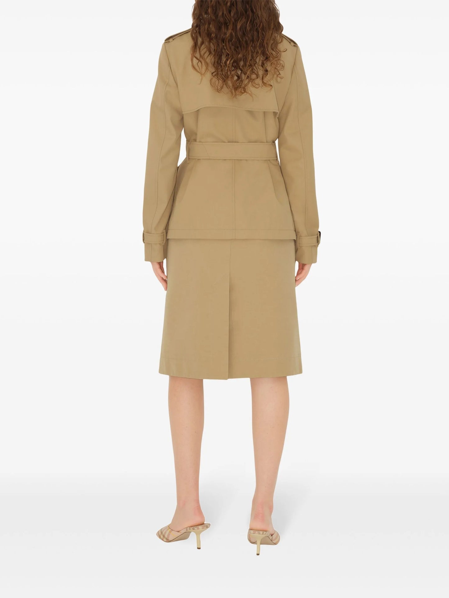 cotton-blend trench coat