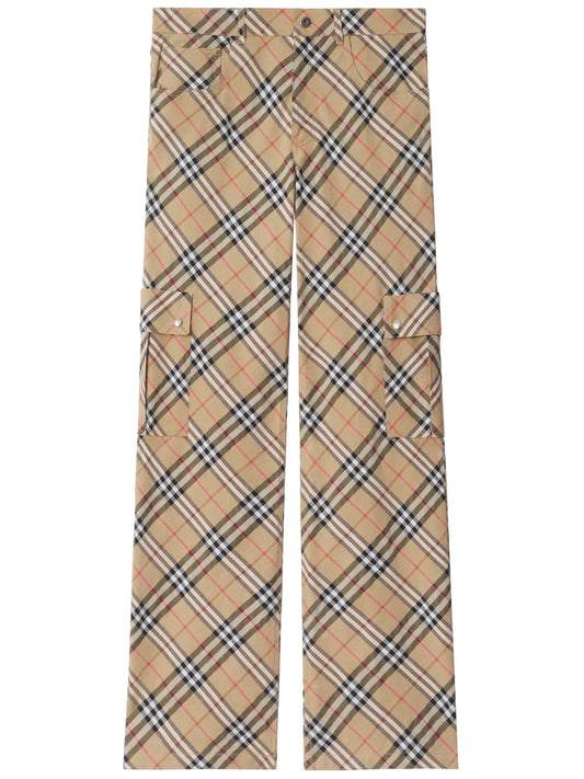 checked cargo pants